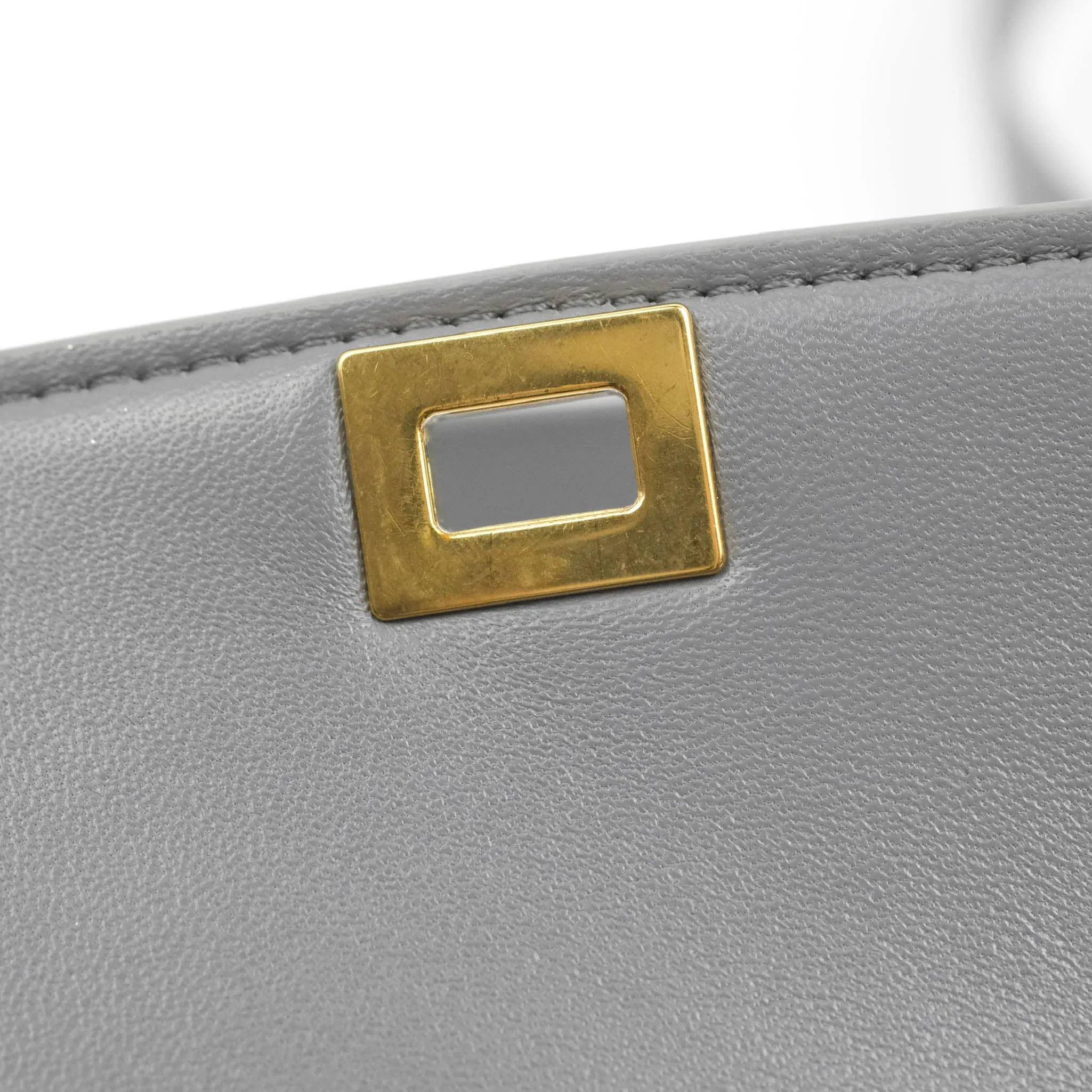Celine Teen Classic Box Flap Light Grey Calfskin