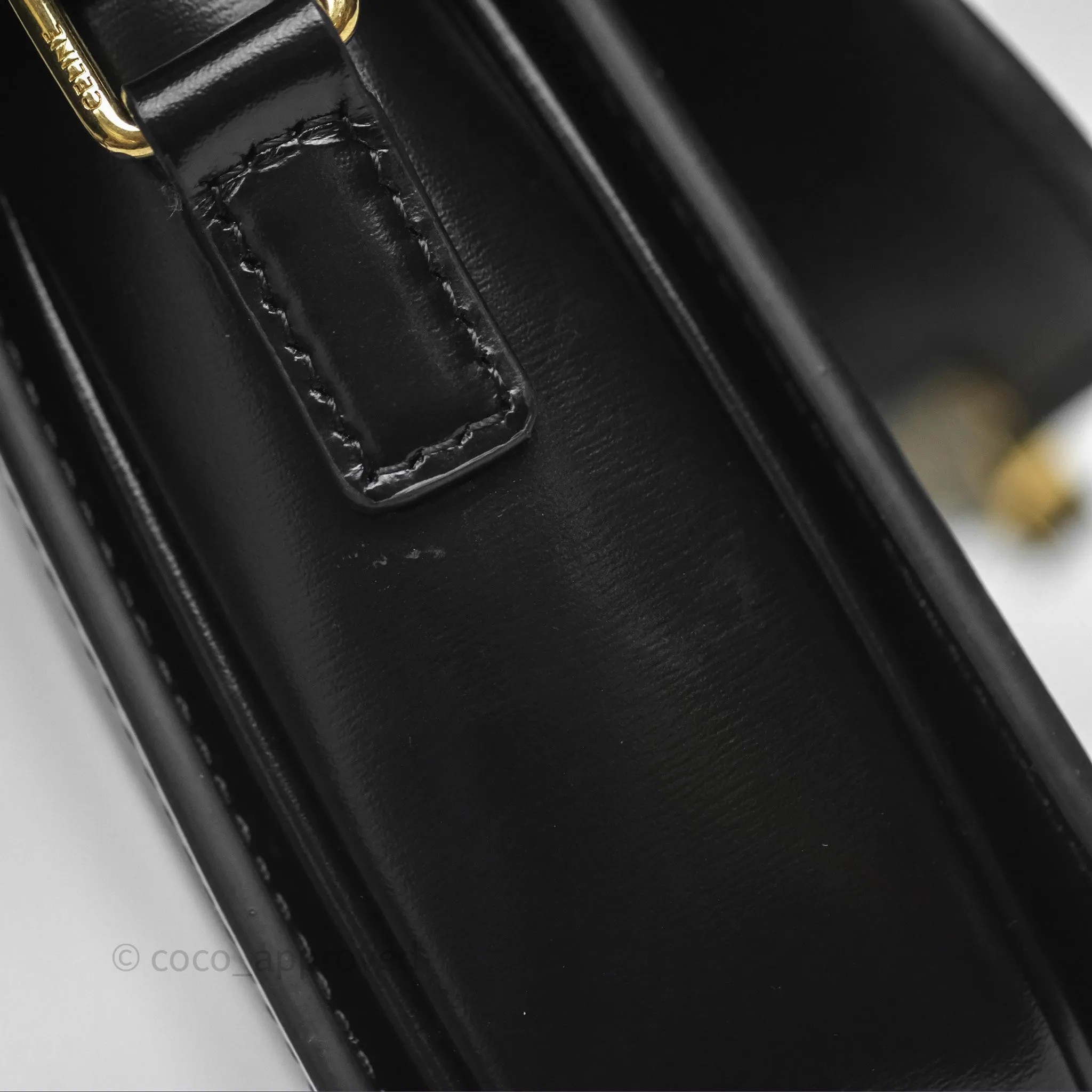 Celine Teen Triomphe Bag Shiny Calfskin Black
