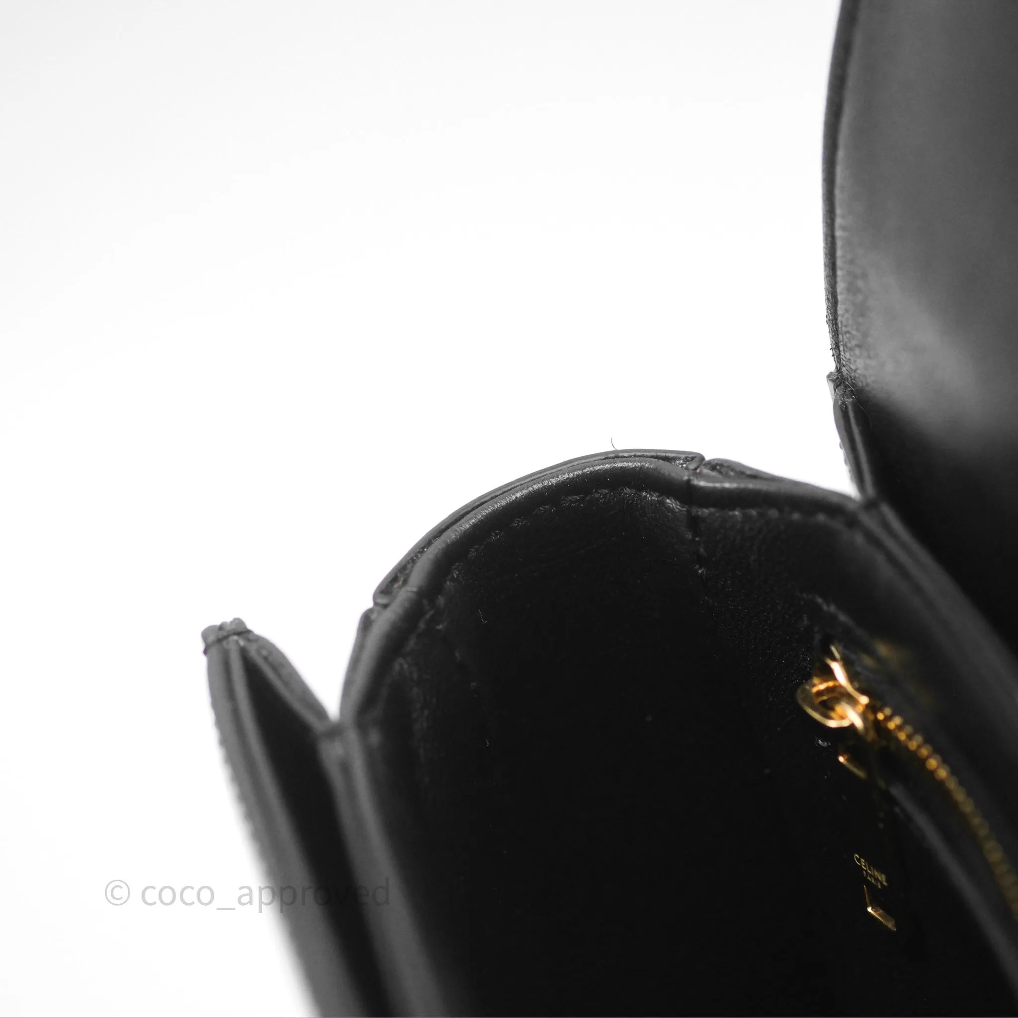 Celine Teen Triomphe Bag Shiny Calfskin Black