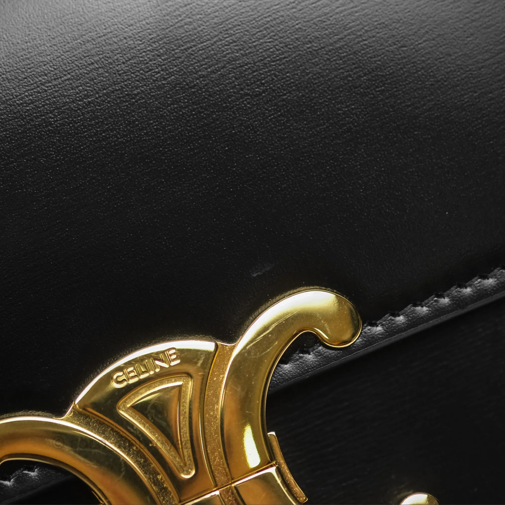 Celine Teen Triomphe Bag Shiny Calfskin Black