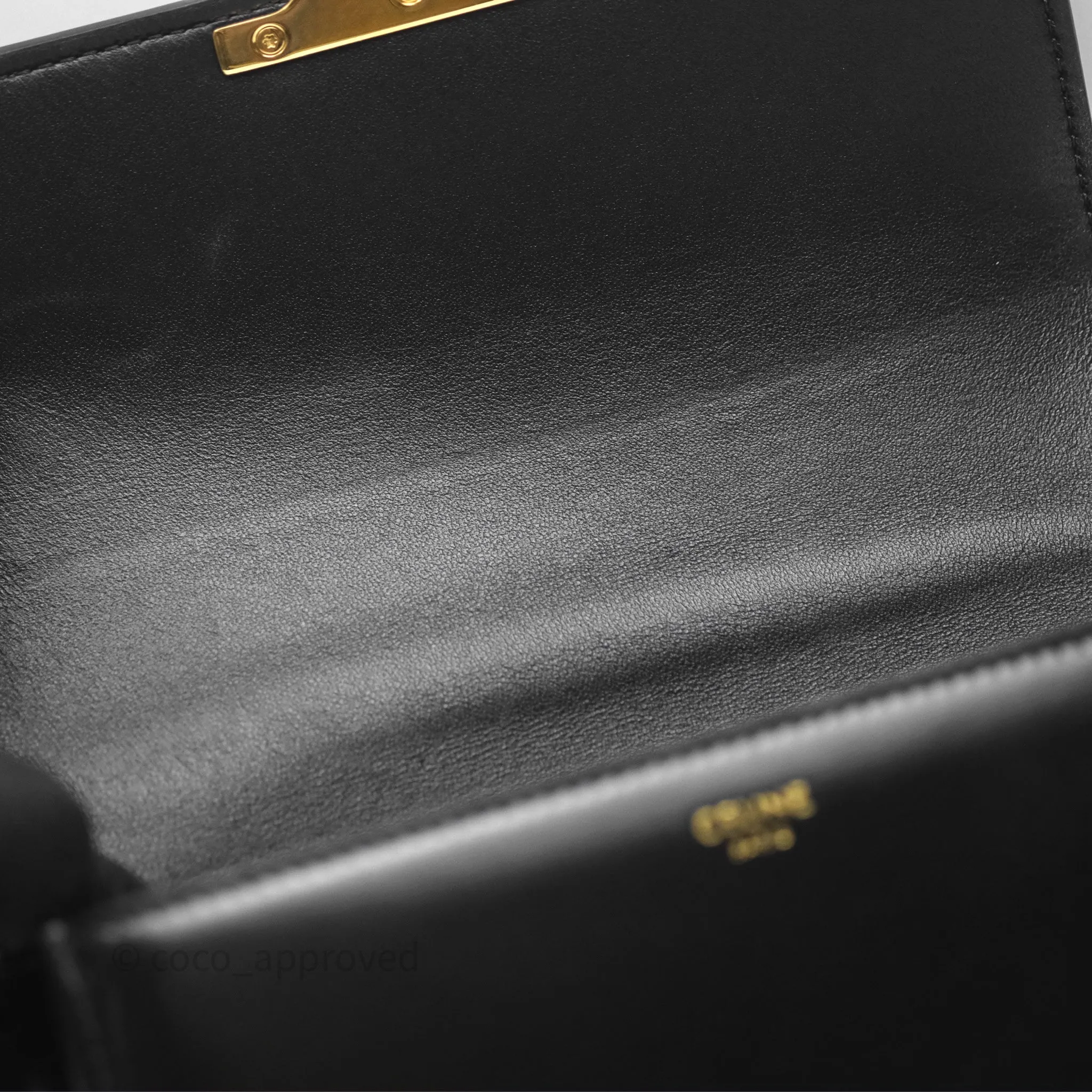 Celine Teen Triomphe Bag Shiny Calfskin Black
