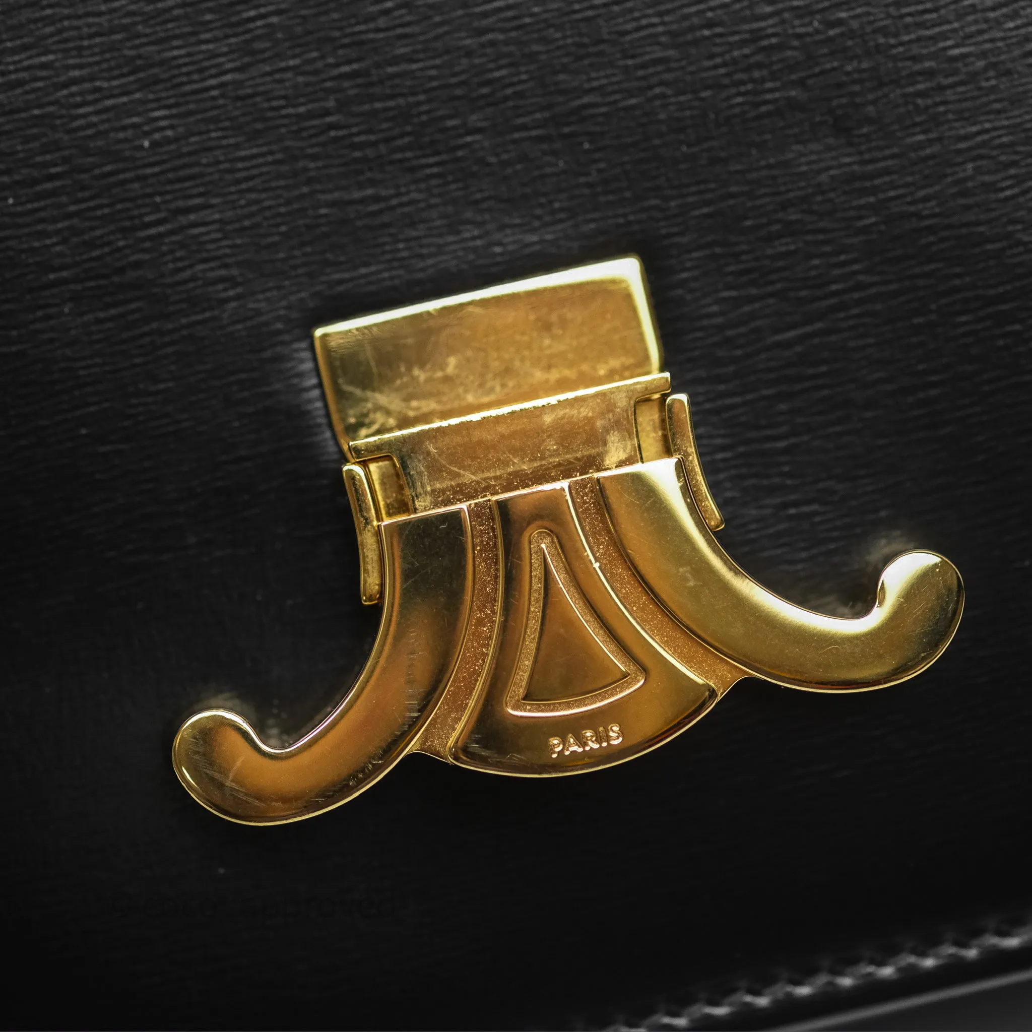 Celine Teen Triomphe Bag Shiny Calfskin Black
