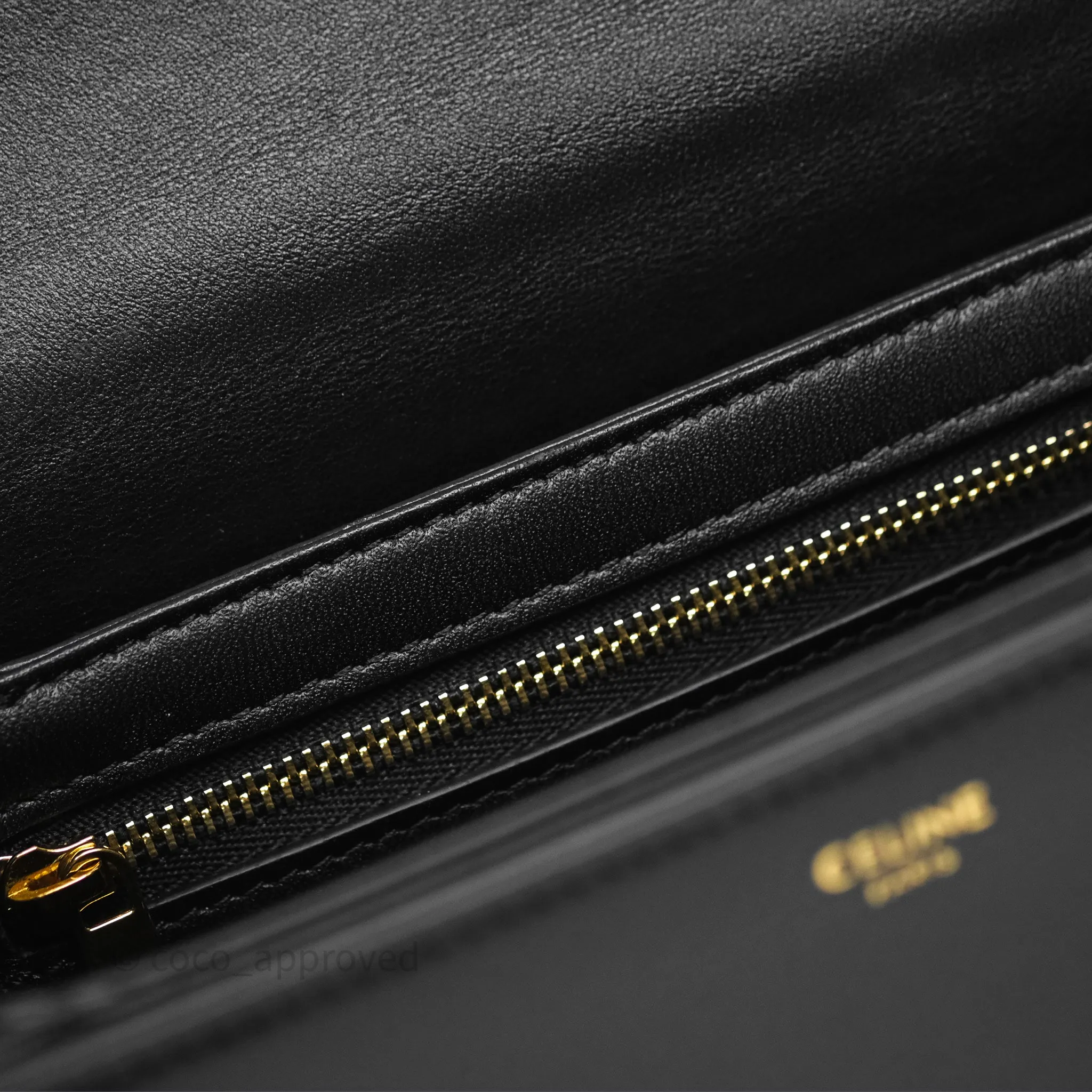 Celine Teen Triomphe Bag Shiny Calfskin Black