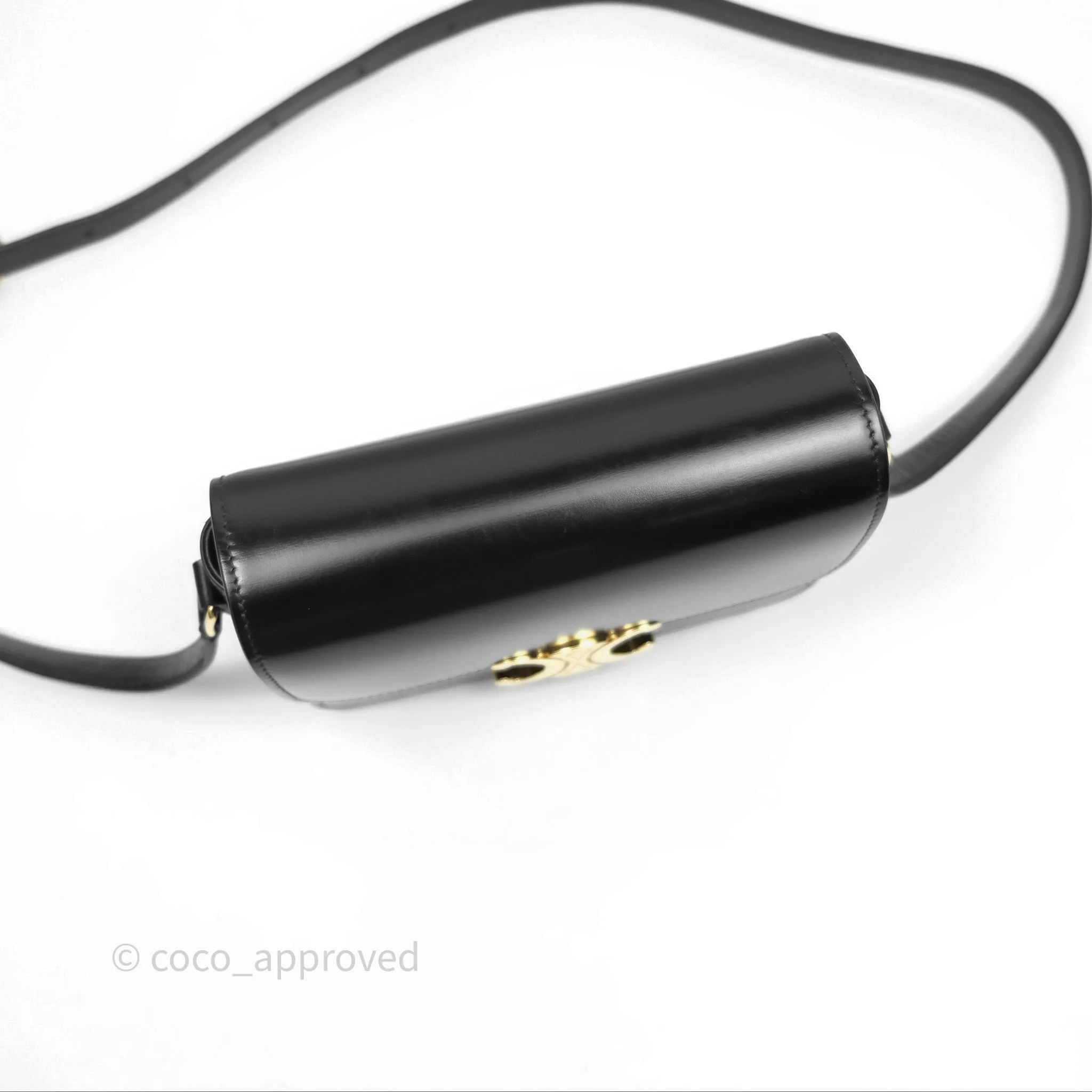 Celine Teen Triomphe Bag Shiny Calfskin Black