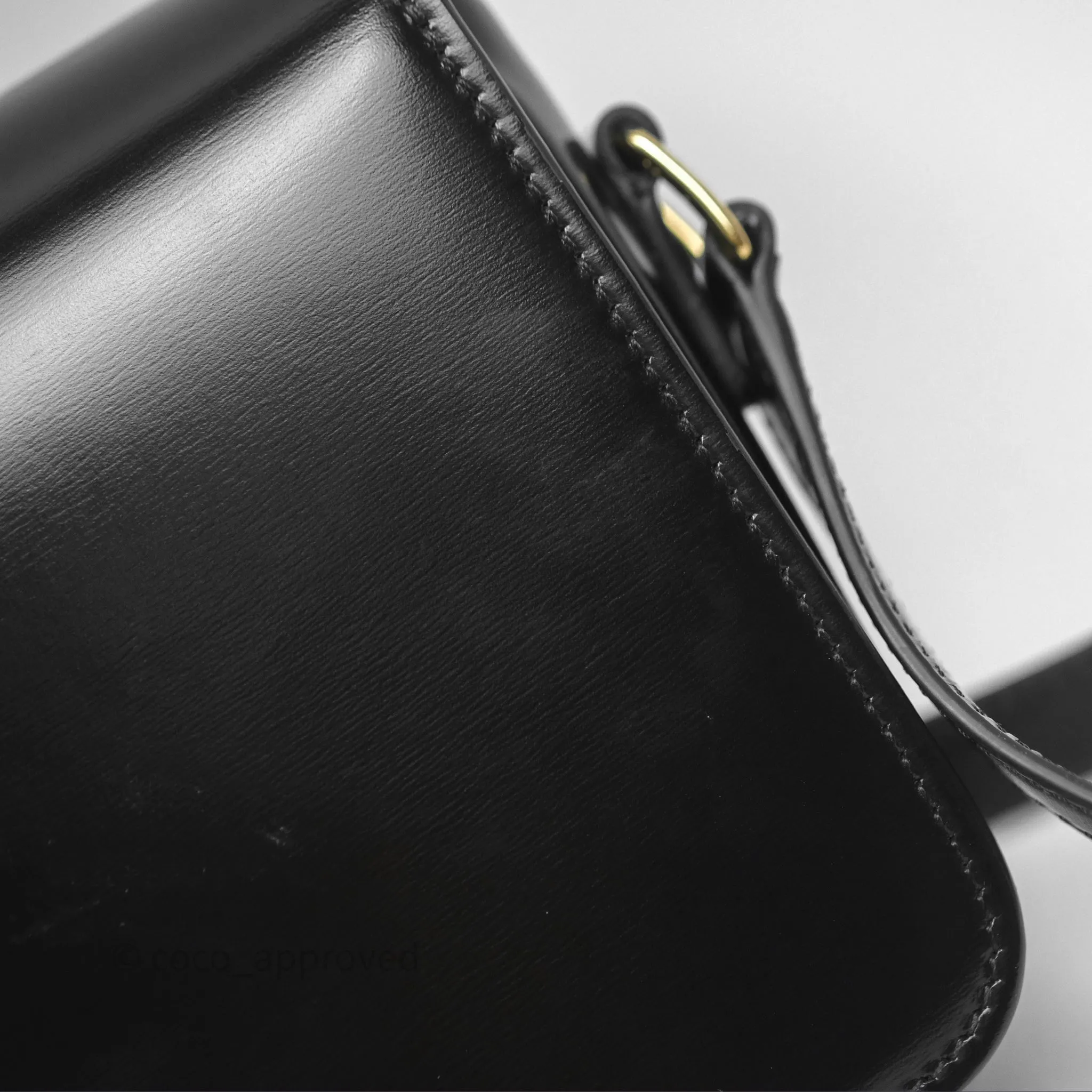 Celine Teen Triomphe Bag Shiny Calfskin Black