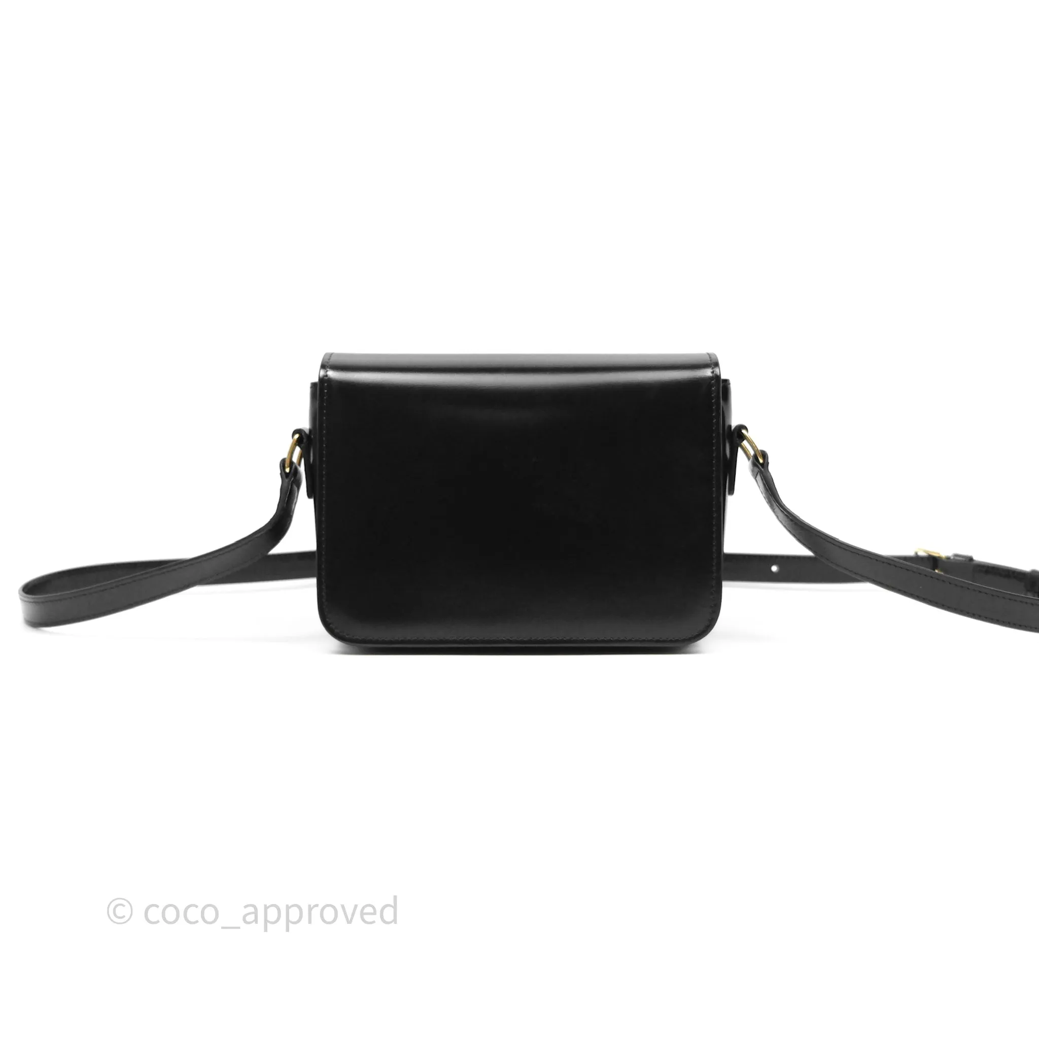 Celine Teen Triomphe Bag Shiny Calfskin Black