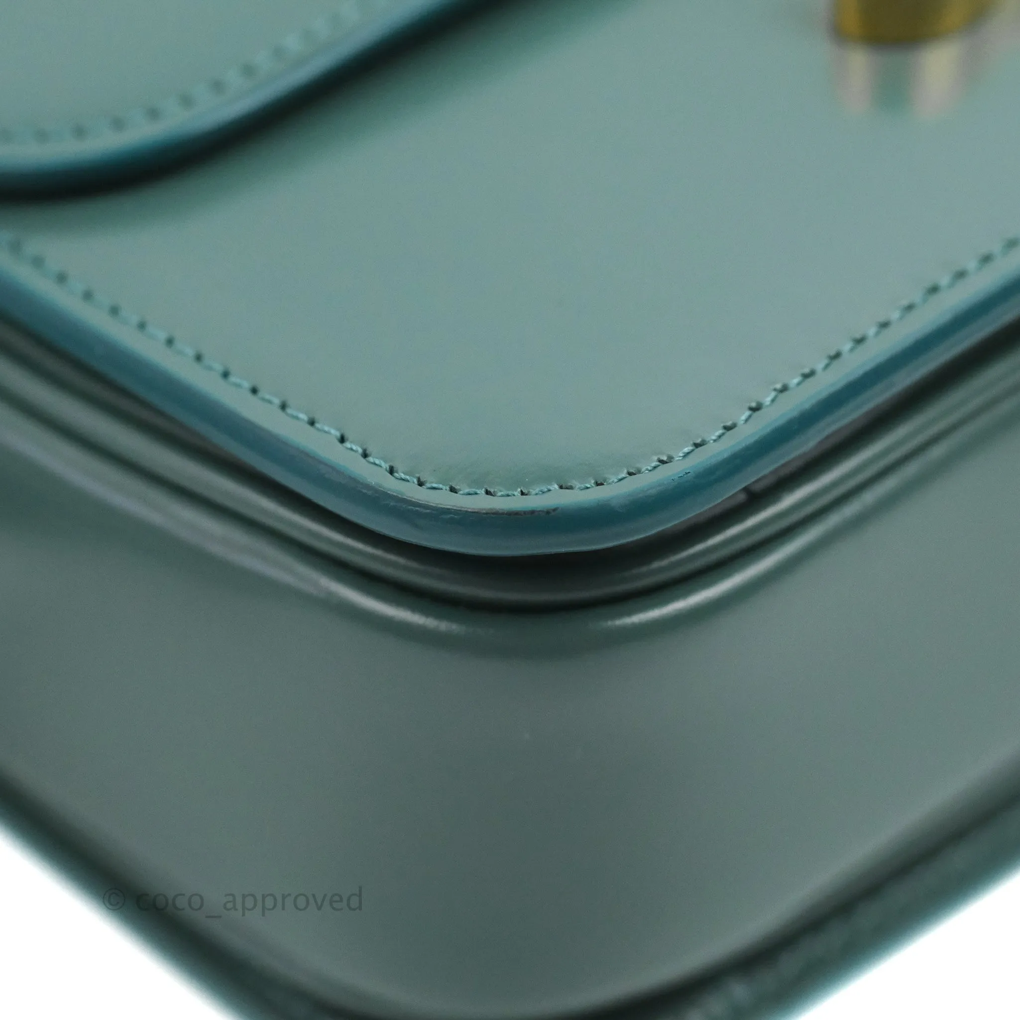 Celine Teen Triomphe Bag Shiny Calfskin Green Smoke