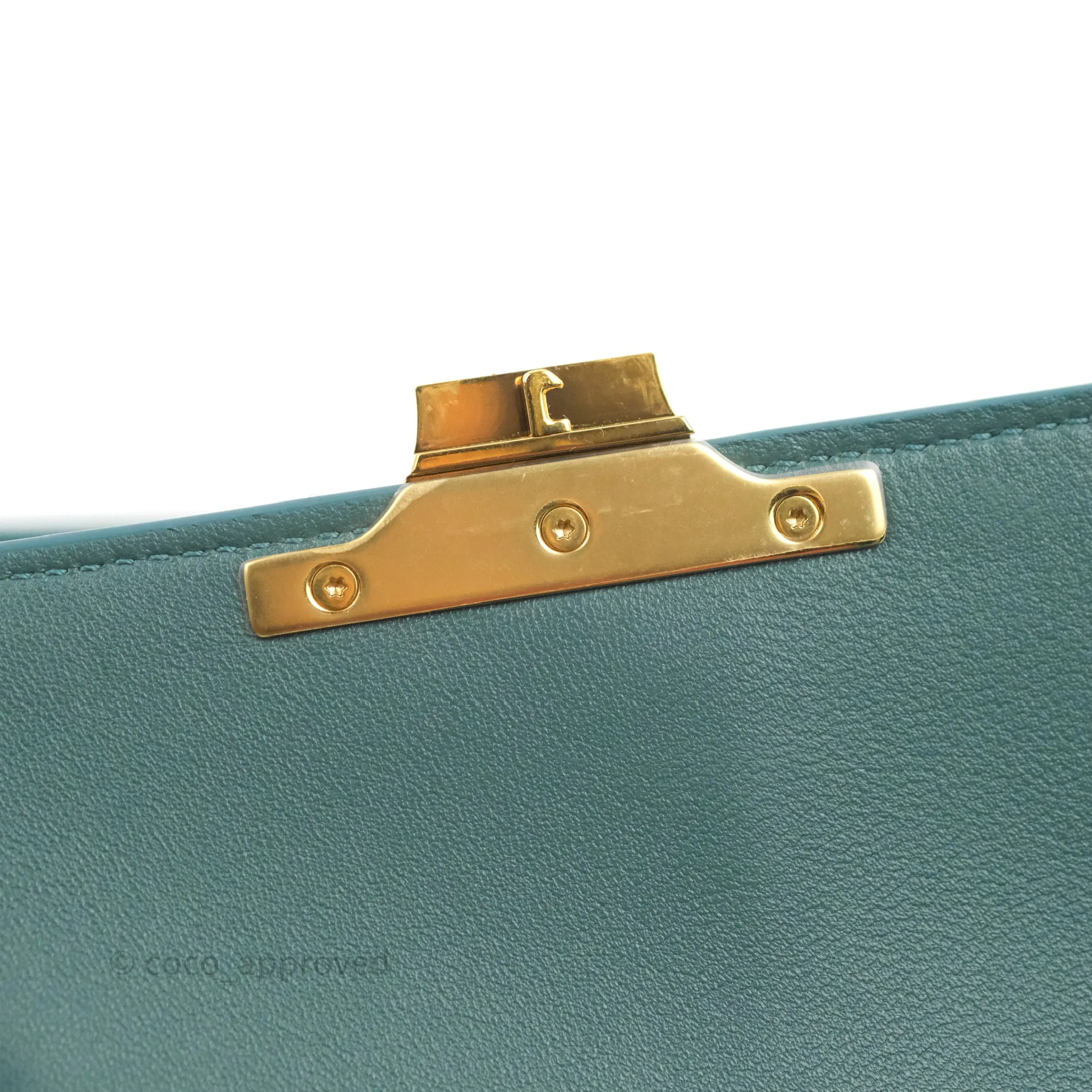 Celine Teen Triomphe Bag Shiny Calfskin Green Smoke