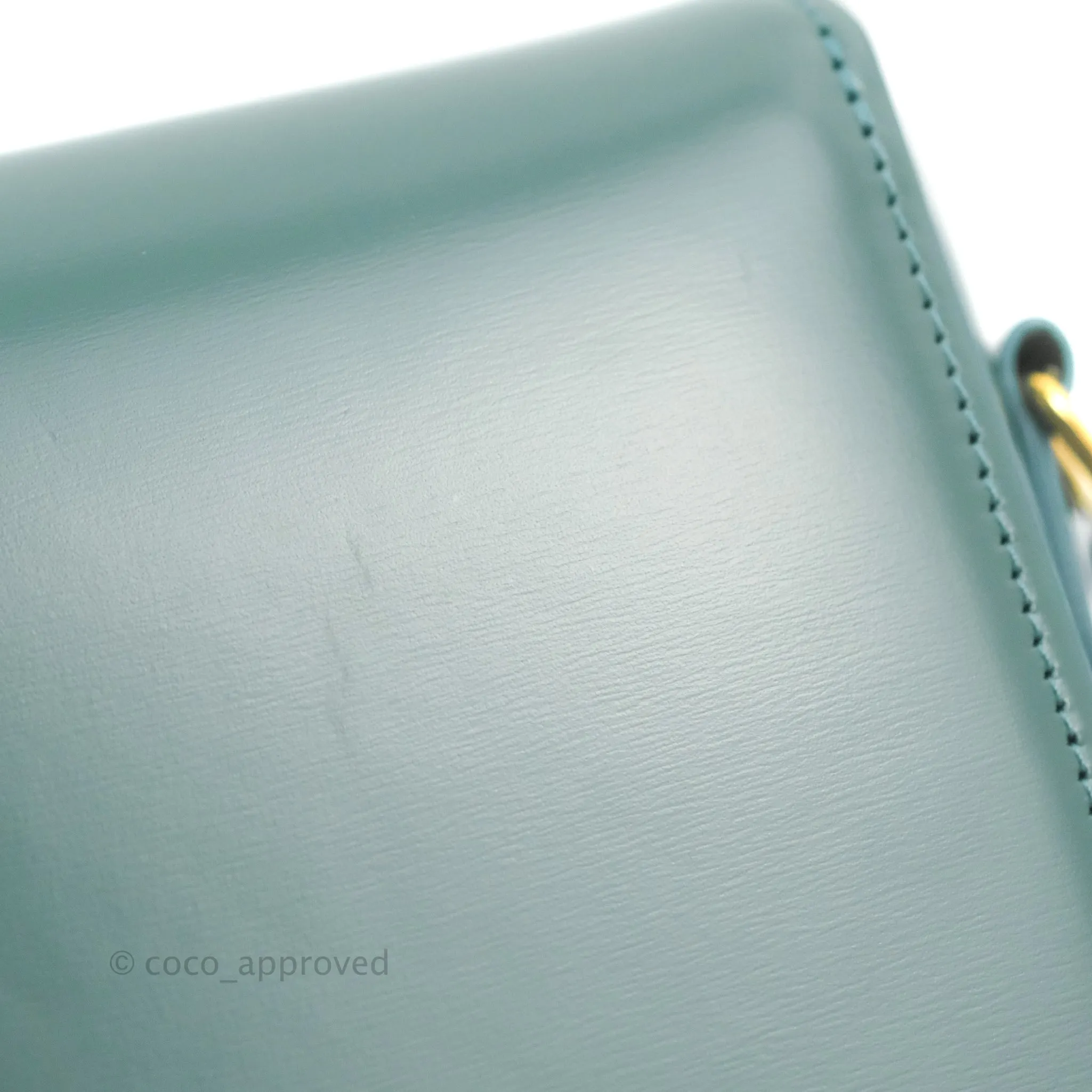 Celine Teen Triomphe Bag Shiny Calfskin Green Smoke