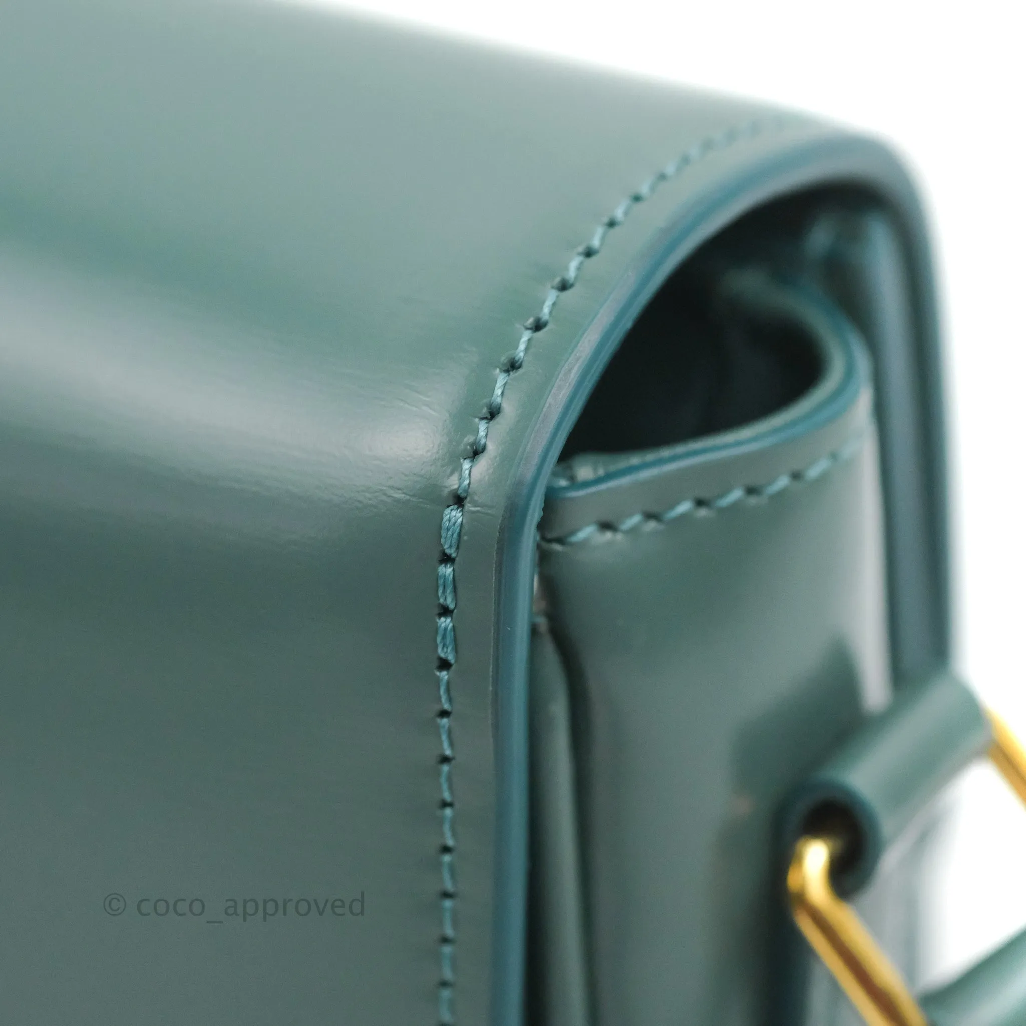 Celine Teen Triomphe Bag Shiny Calfskin Green Smoke