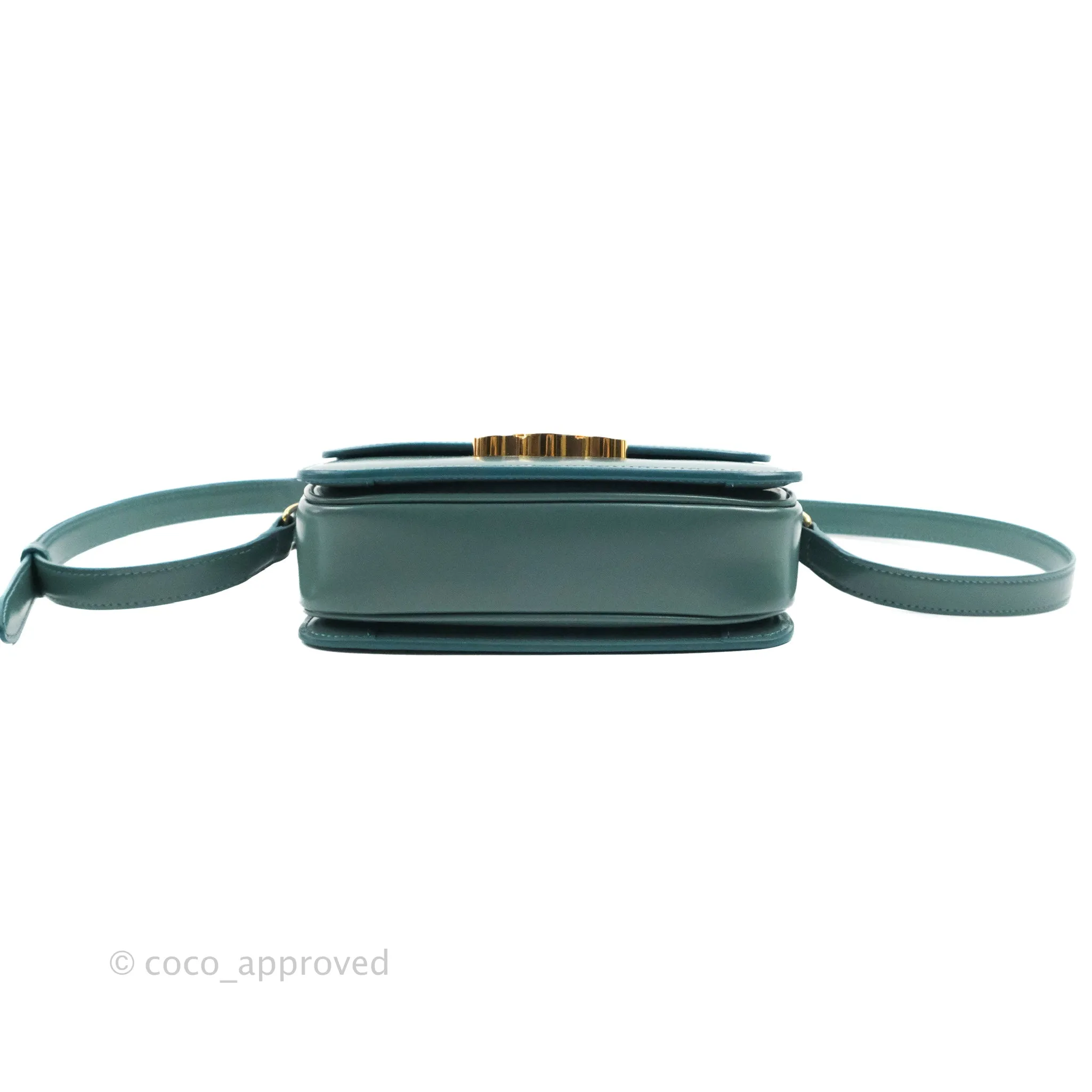Celine Teen Triomphe Bag Shiny Calfskin Green Smoke