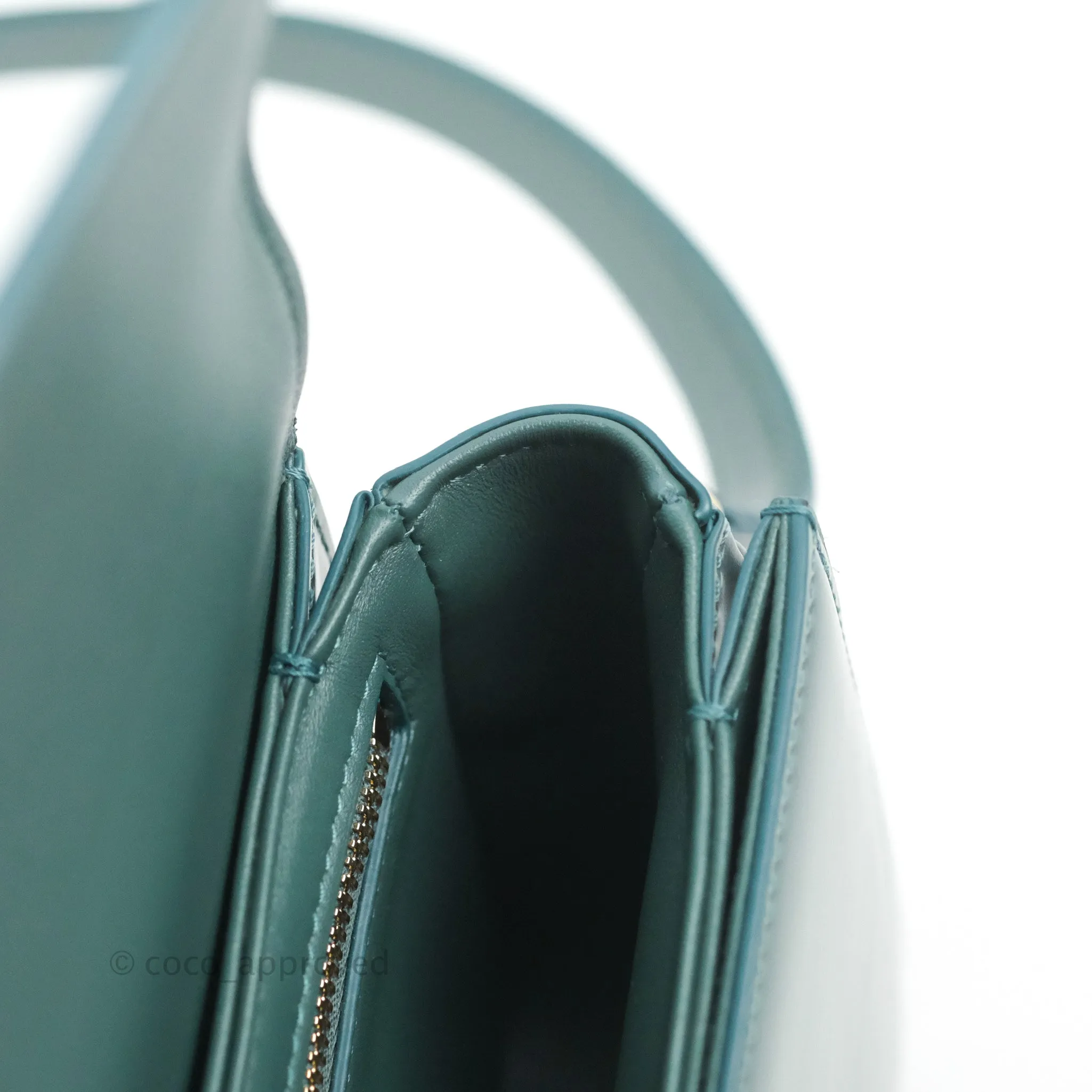Celine Teen Triomphe Bag Shiny Calfskin Green Smoke