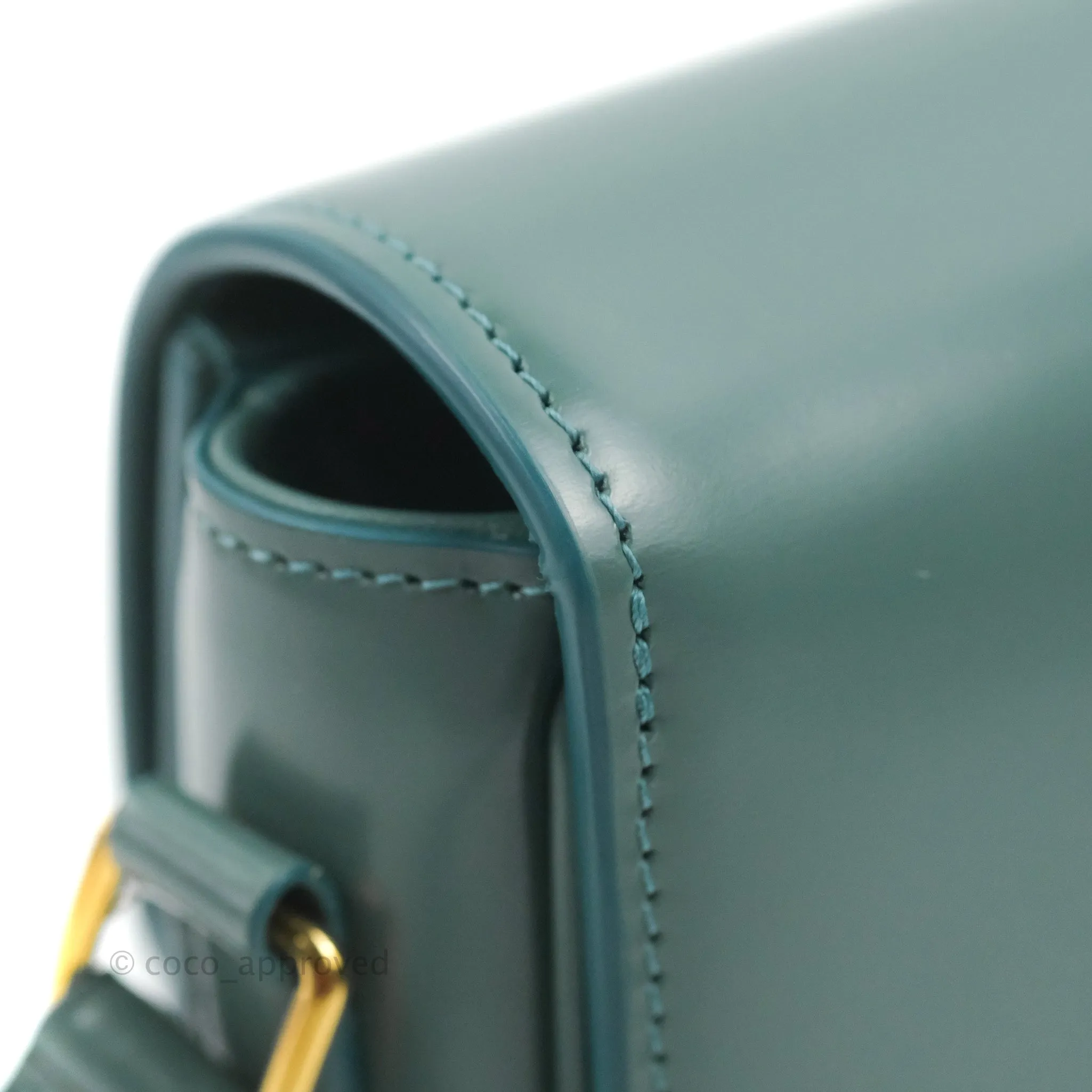 Celine Teen Triomphe Bag Shiny Calfskin Green Smoke