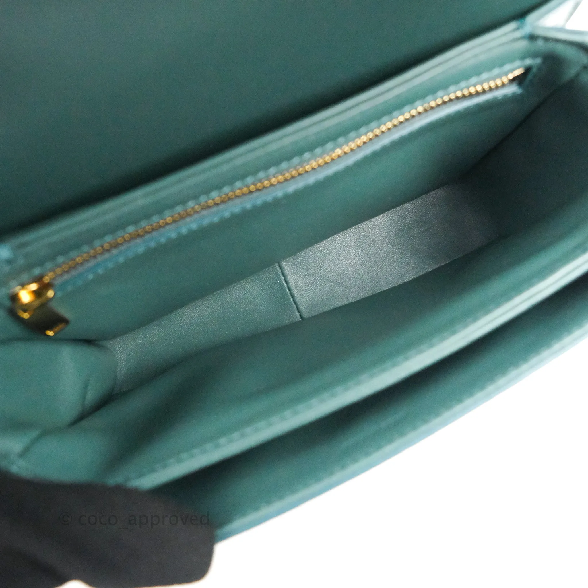 Celine Teen Triomphe Bag Shiny Calfskin Green Smoke