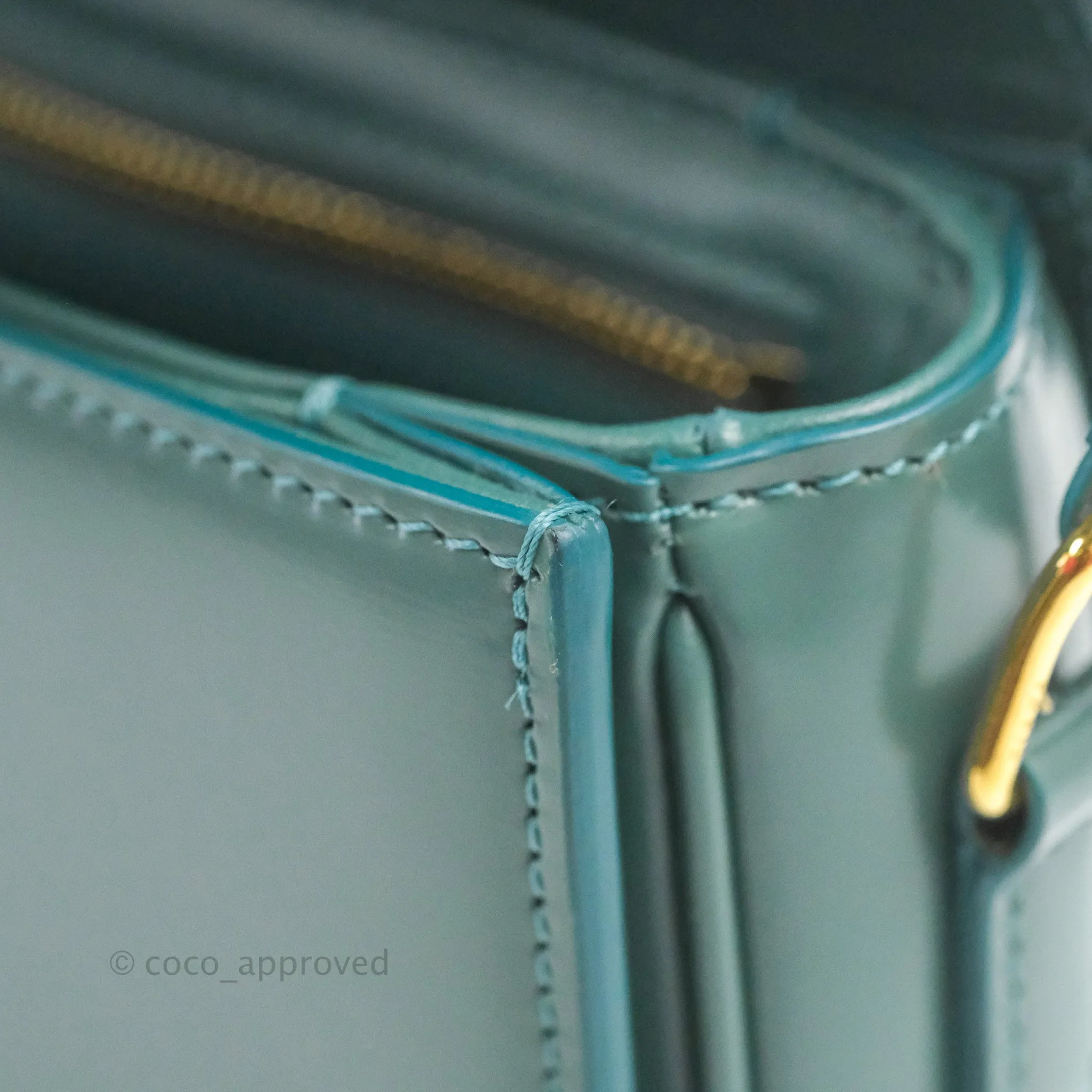 Celine Teen Triomphe Bag Shiny Calfskin Green Smoke