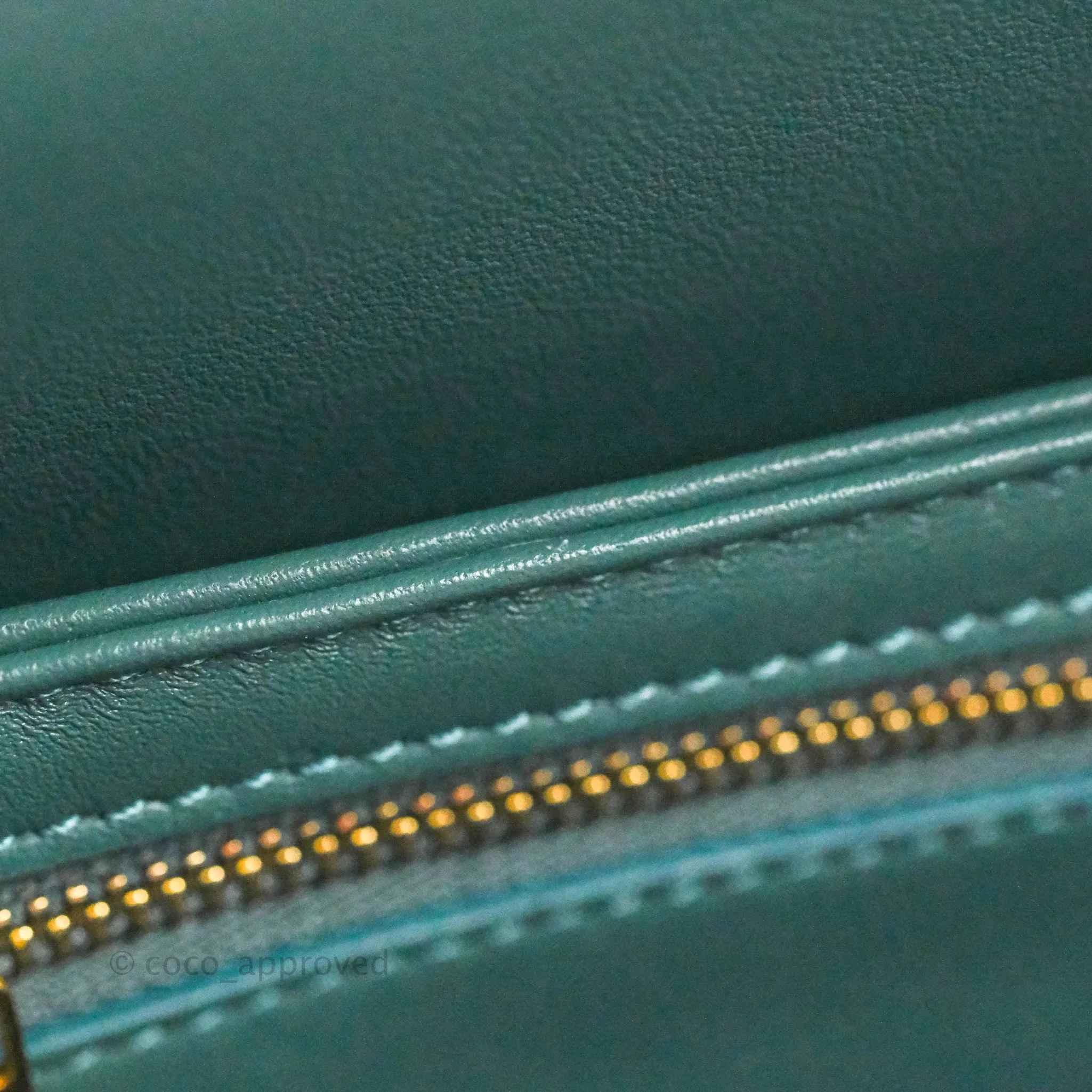 Celine Teen Triomphe Bag Shiny Calfskin Green Smoke