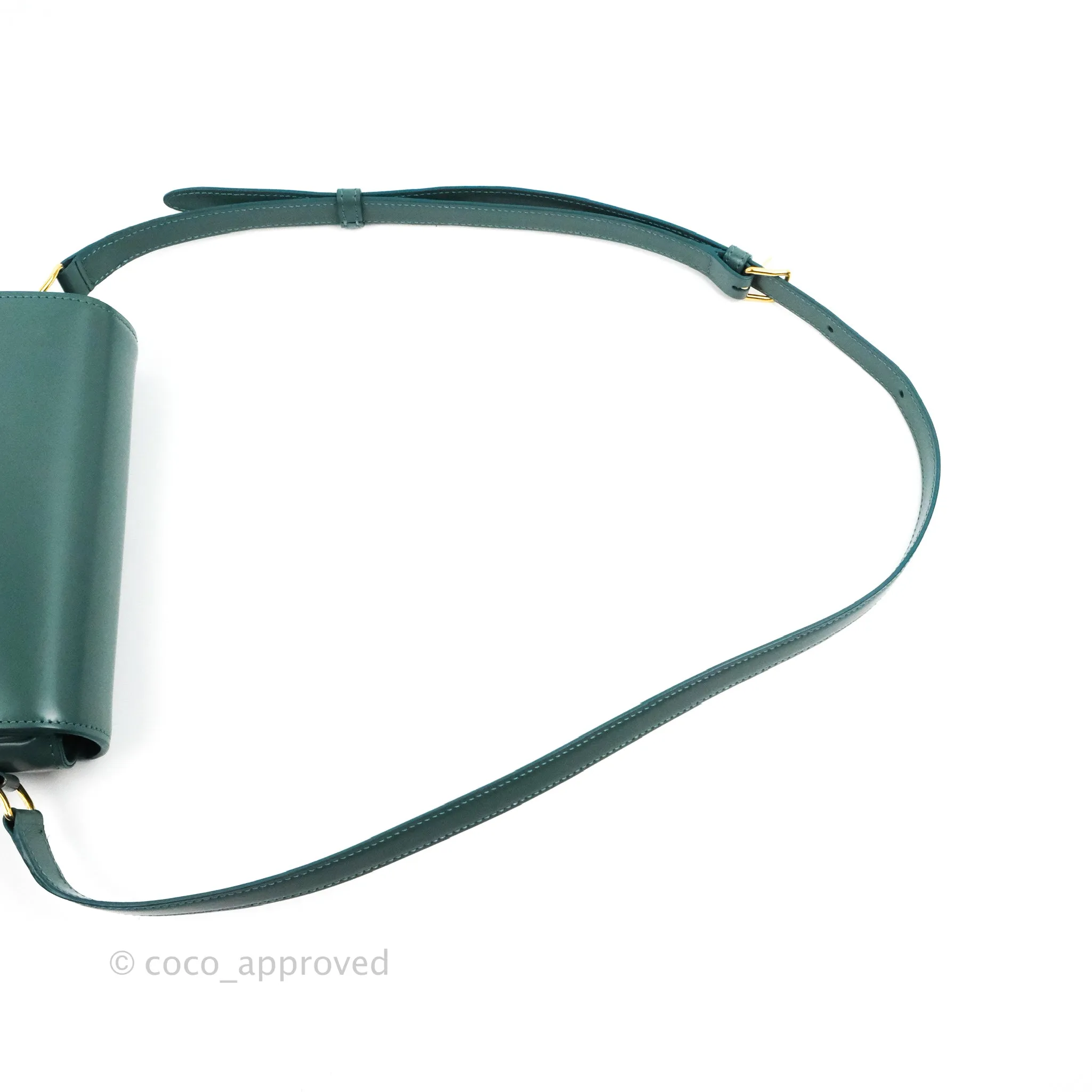 Celine Teen Triomphe Bag Shiny Calfskin Green Smoke