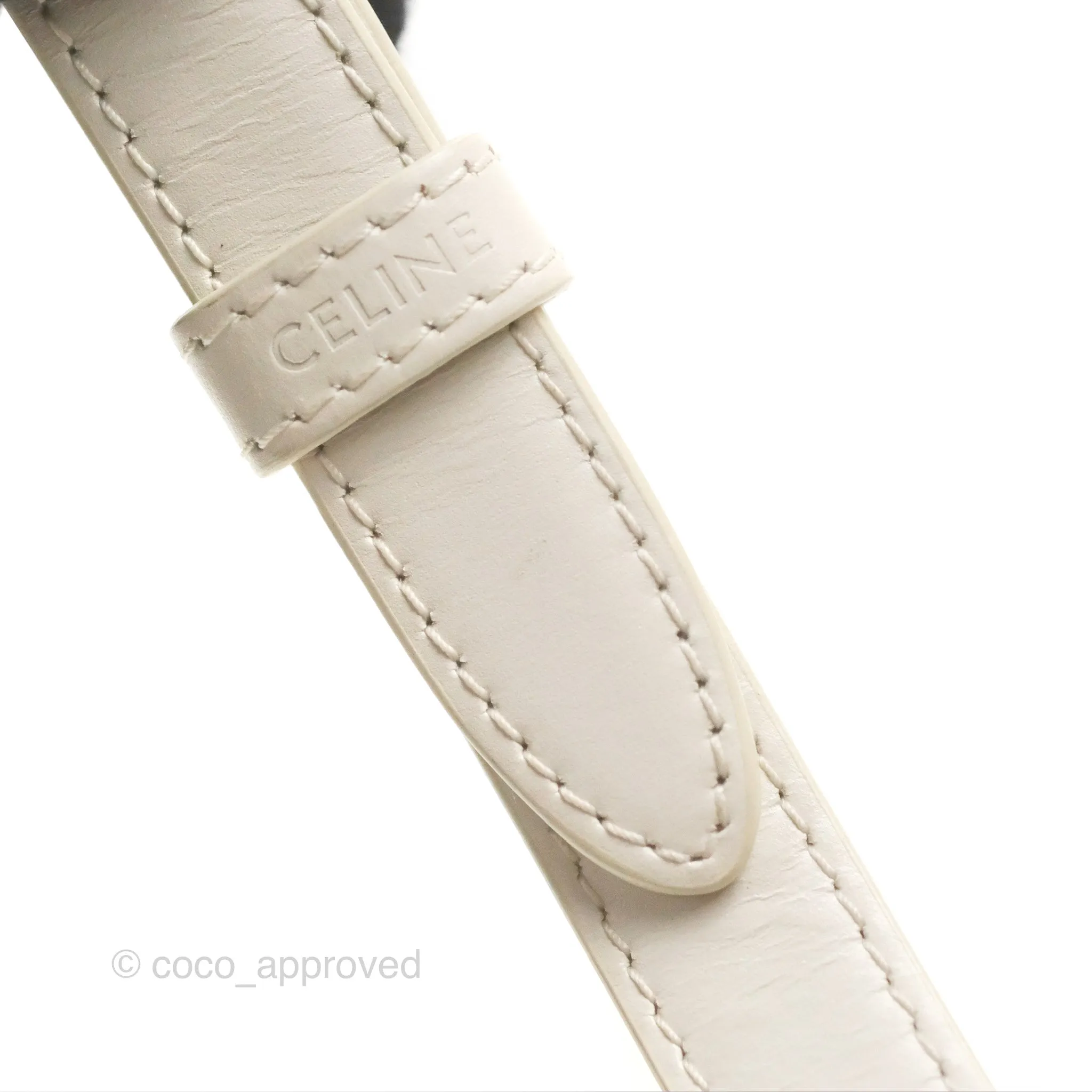 Celine Teen Triomphe Bag Shiny Calfskin White