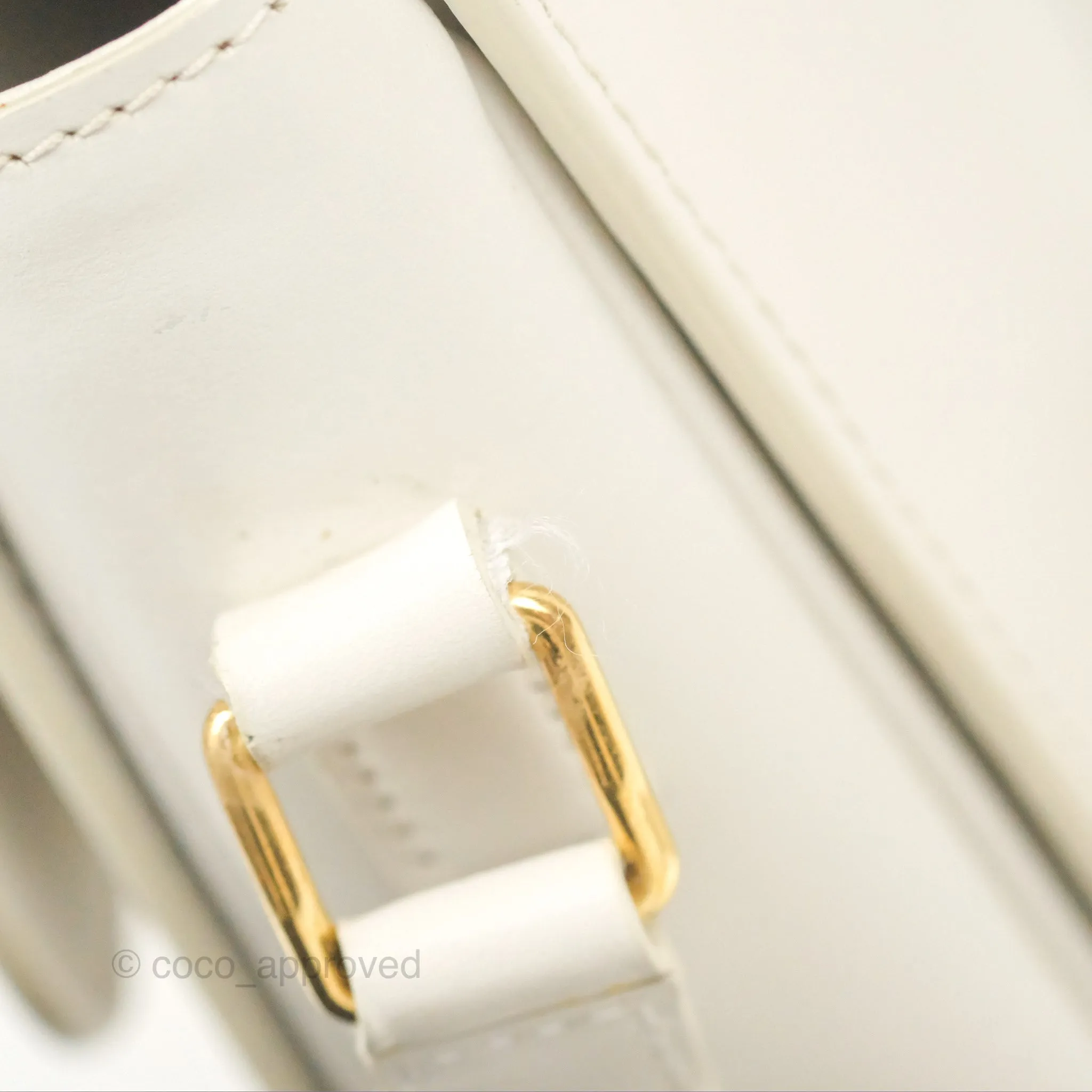 Celine Teen Triomphe Bag Shiny Calfskin White