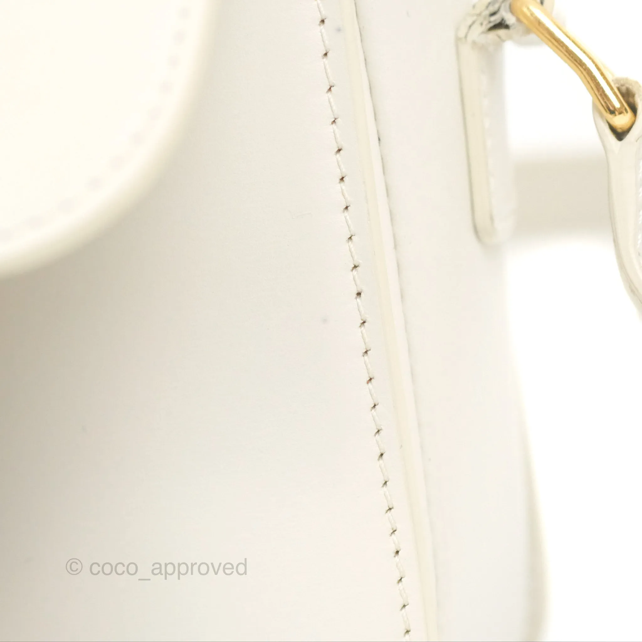 Celine Teen Triomphe Bag Shiny Calfskin White