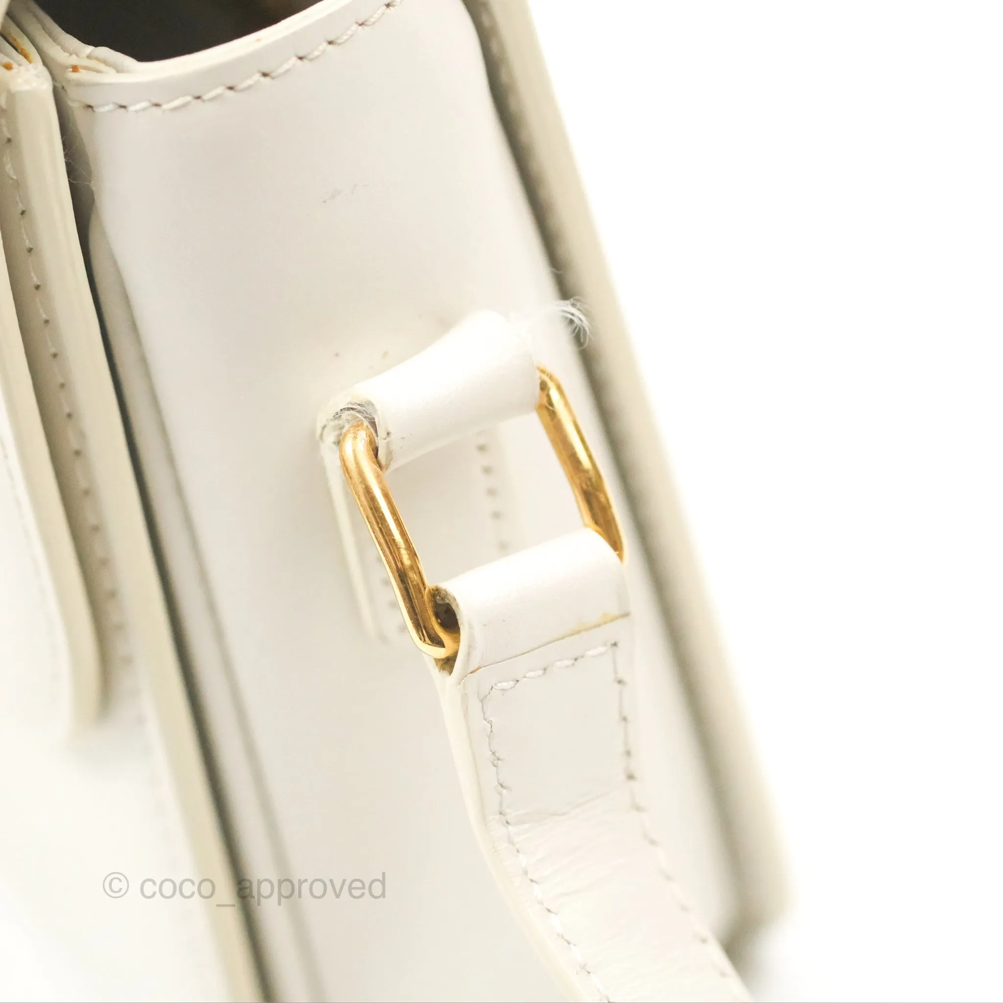 Celine Teen Triomphe Bag Shiny Calfskin White
