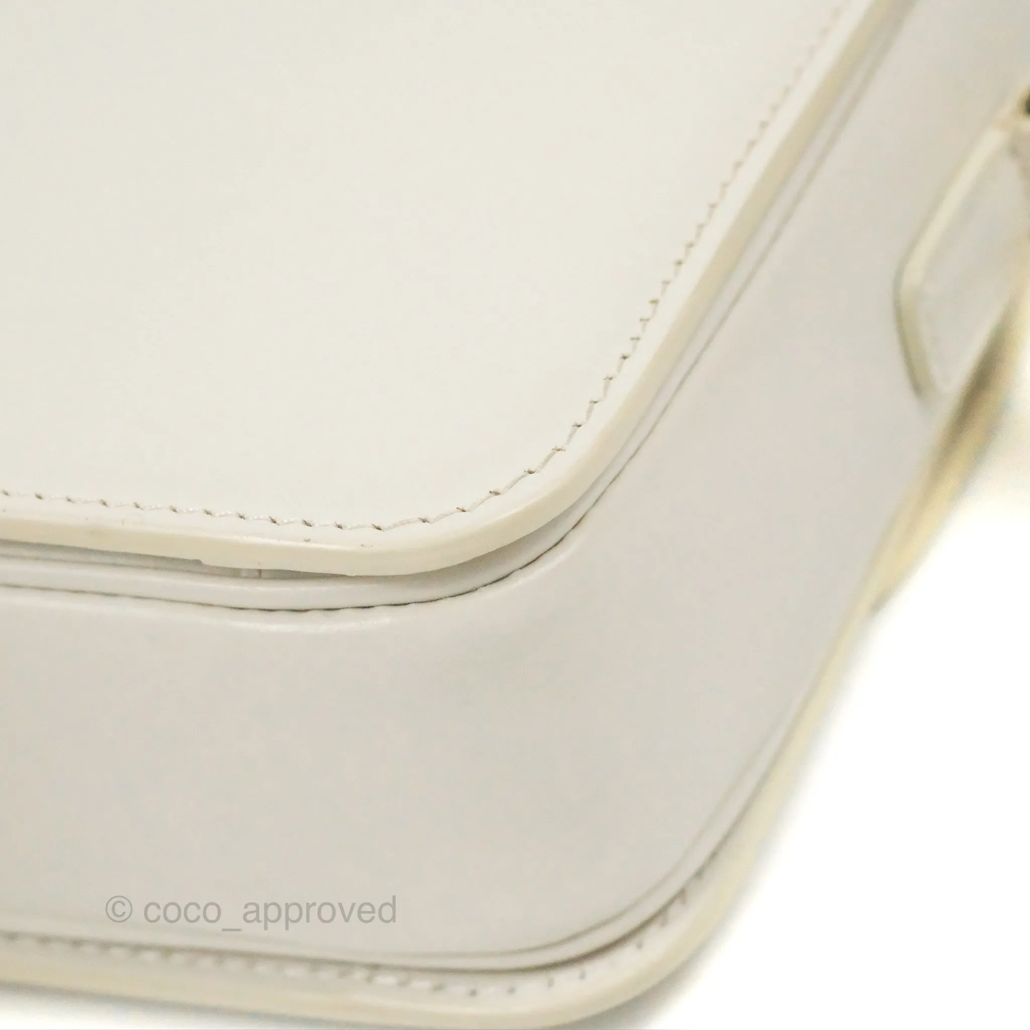 Celine Teen Triomphe Bag Shiny Calfskin White