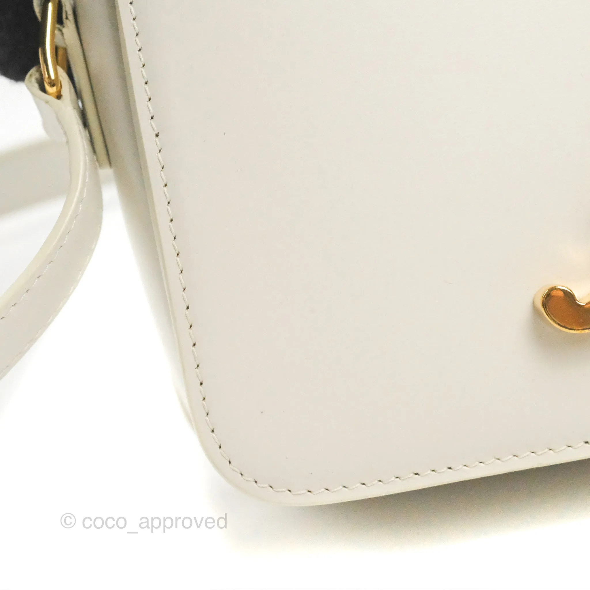 Celine Teen Triomphe Bag Shiny Calfskin White