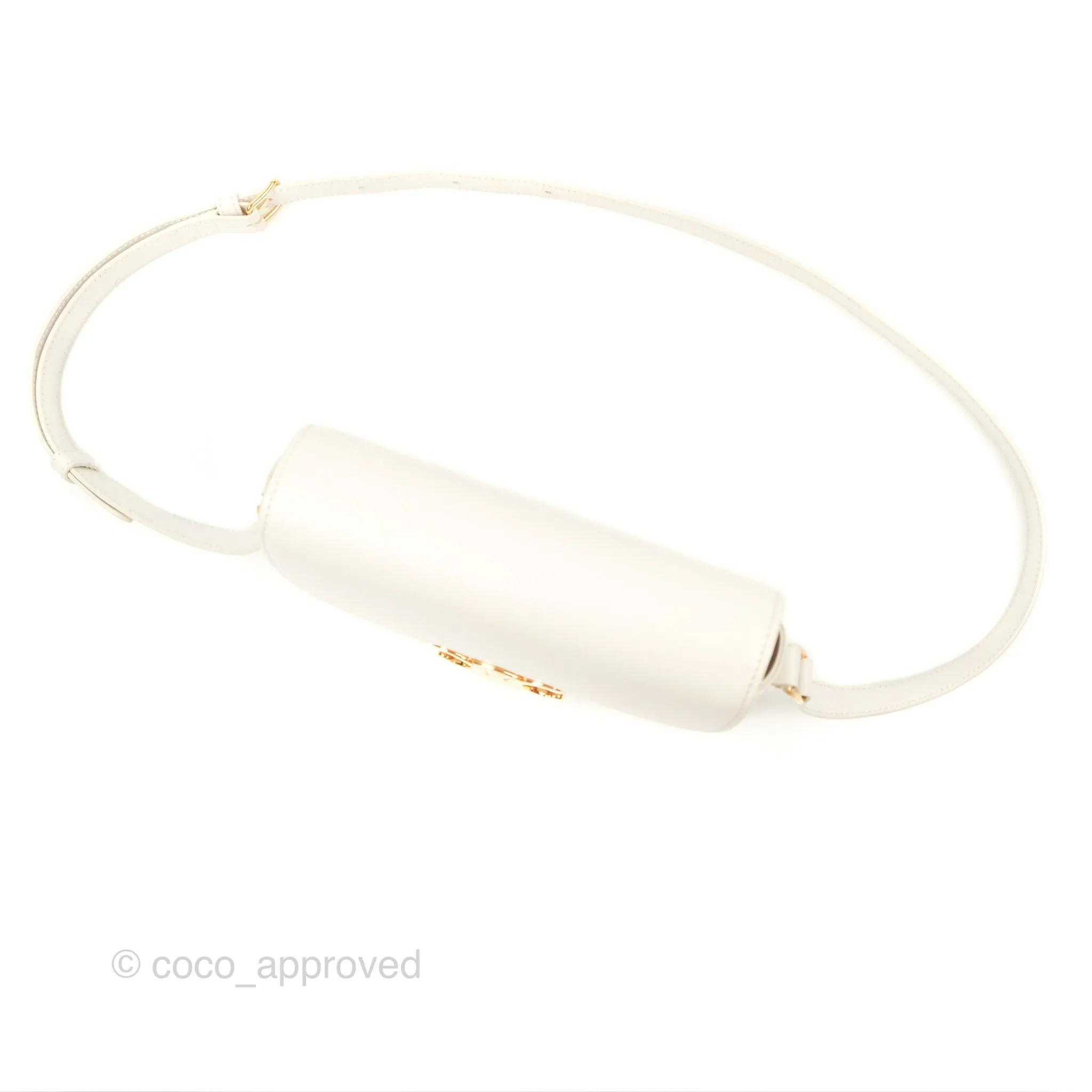Celine Teen Triomphe Bag Shiny Calfskin White