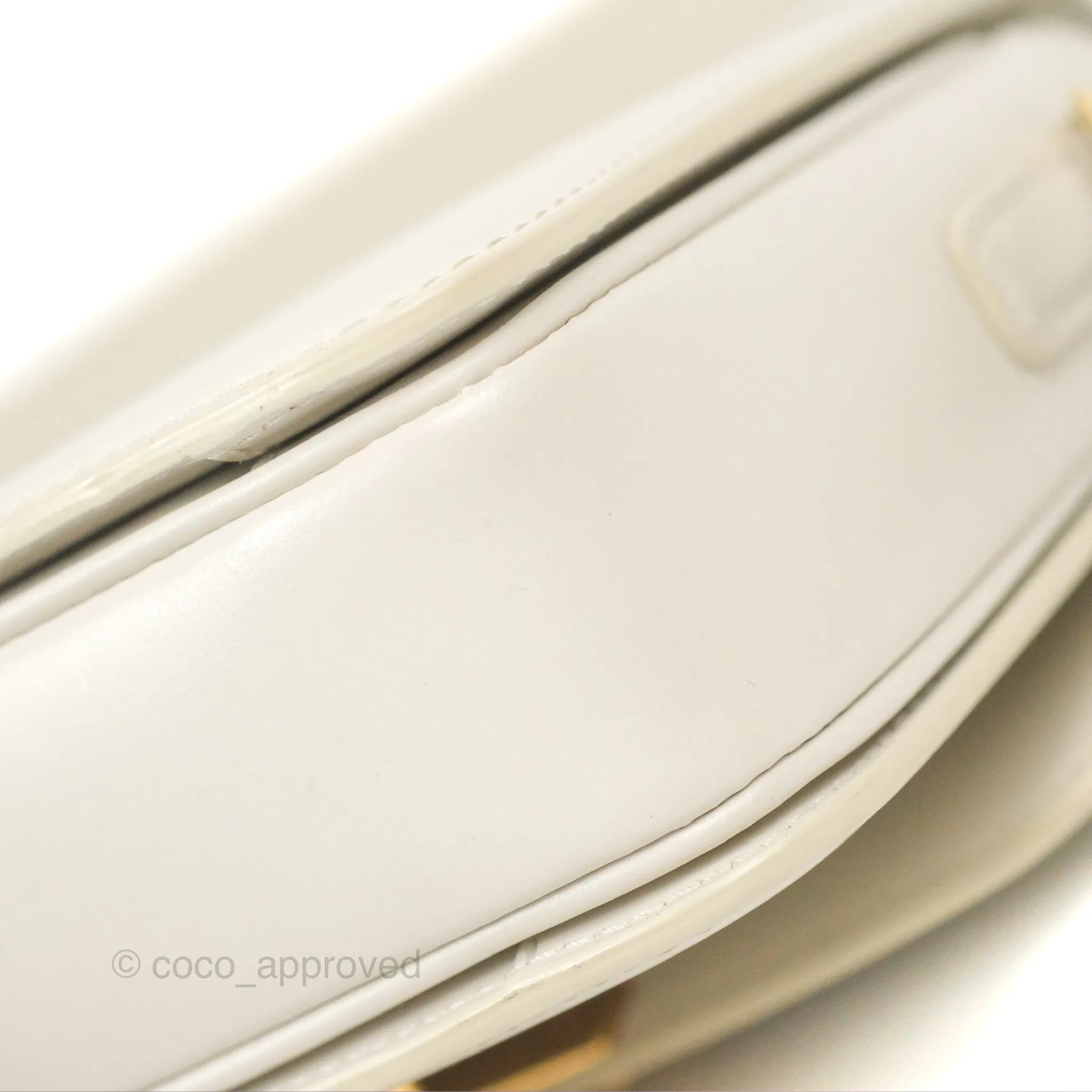 Celine Teen Triomphe Bag Shiny Calfskin White
