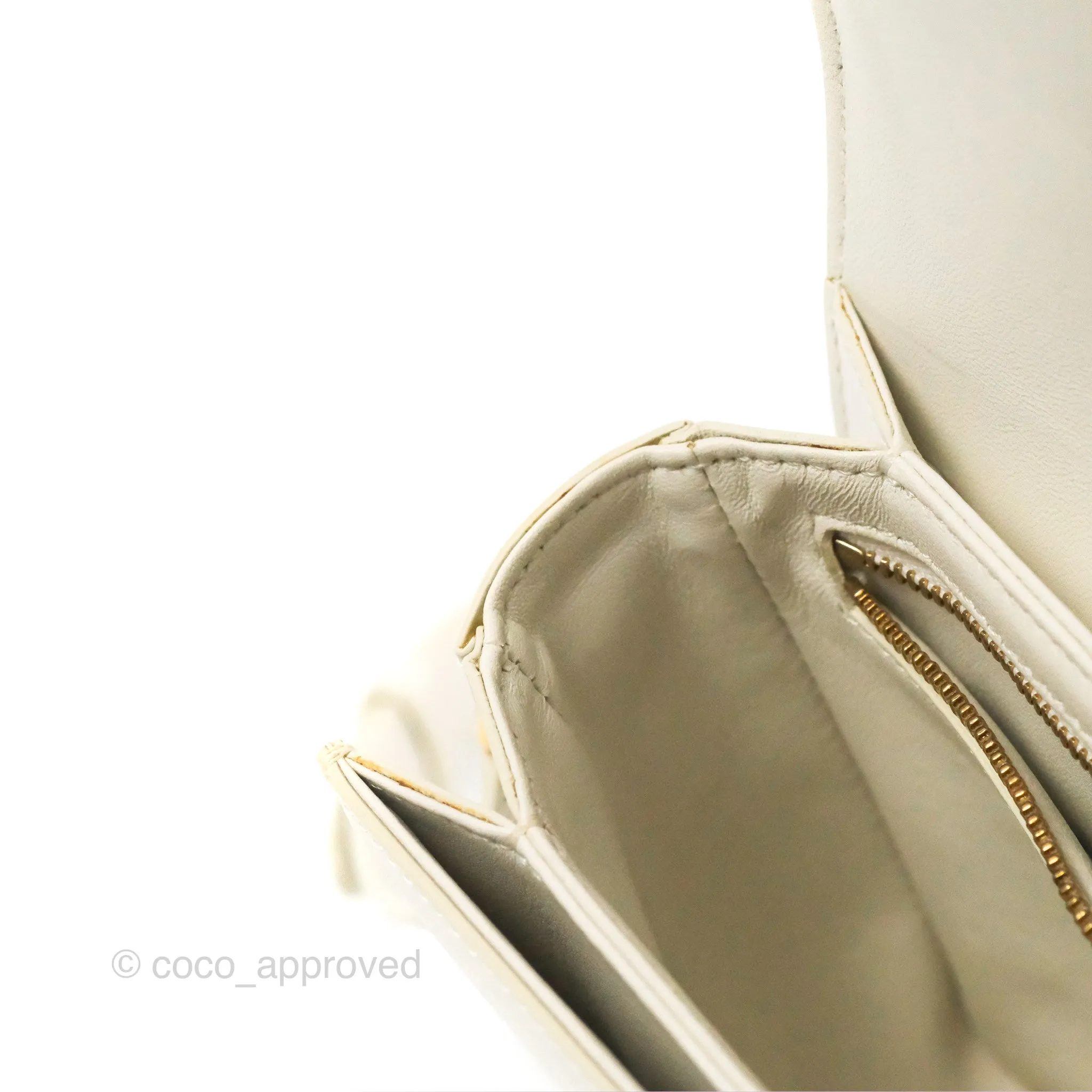 Celine Teen Triomphe Bag Shiny Calfskin White
