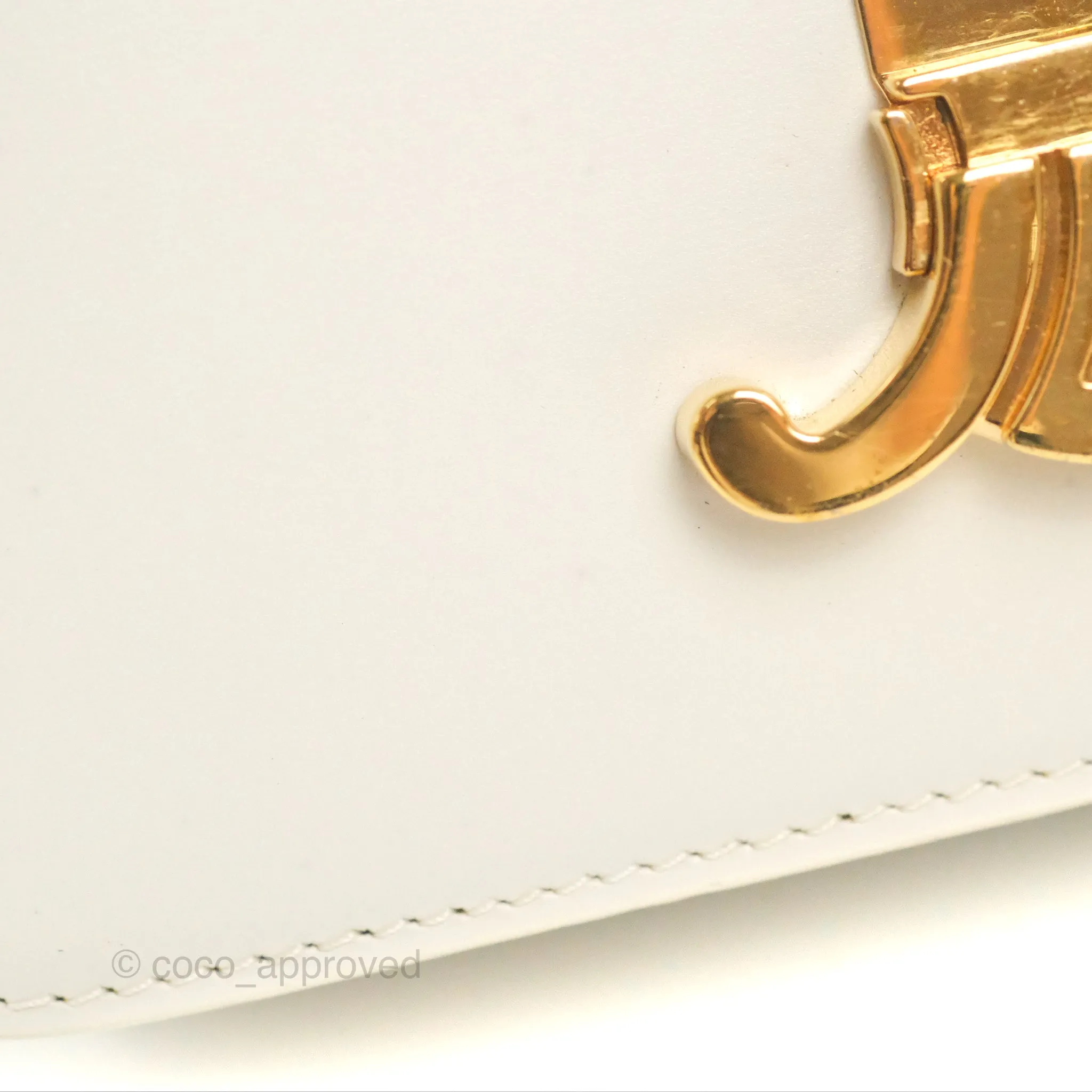Celine Teen Triomphe Bag Shiny Calfskin White