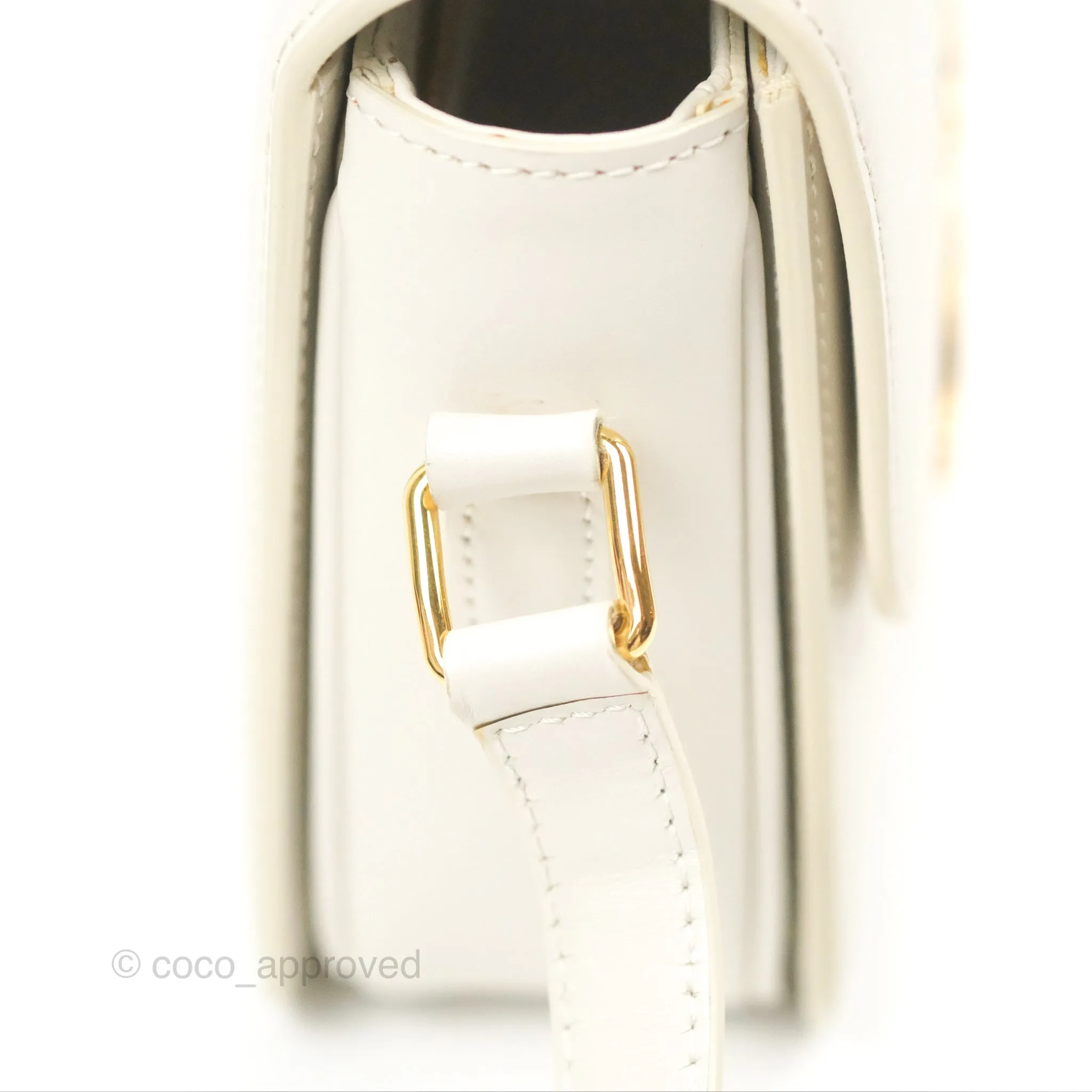Celine Teen Triomphe Bag Shiny Calfskin White