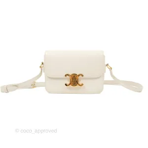 Celine Teen Triomphe Bag Shiny Calfskin White
