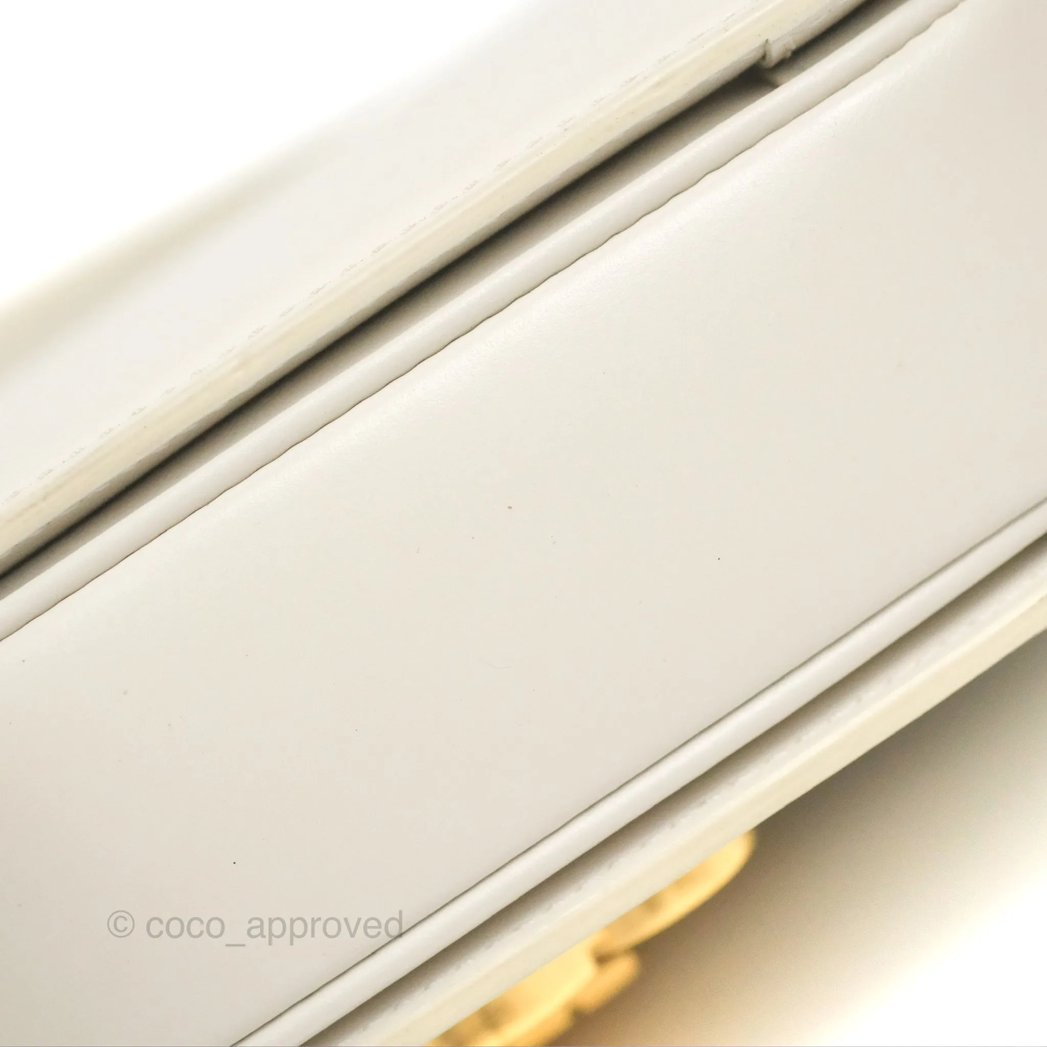 Celine Teen Triomphe Bag Shiny Calfskin White