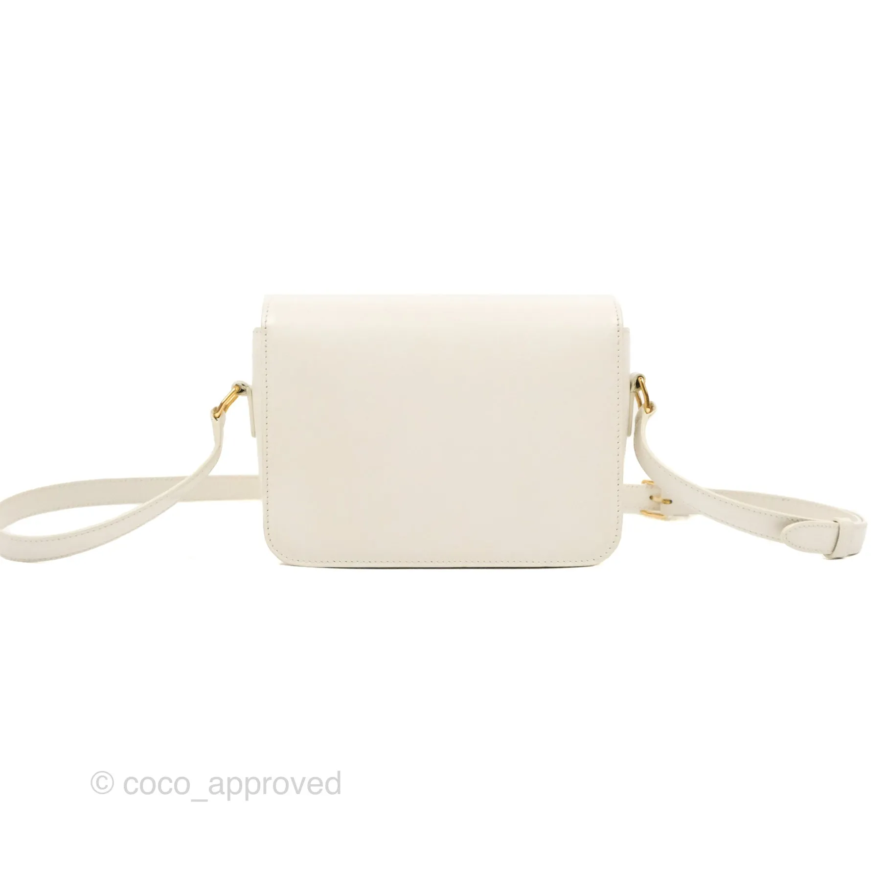 Celine Teen Triomphe Bag Shiny Calfskin White