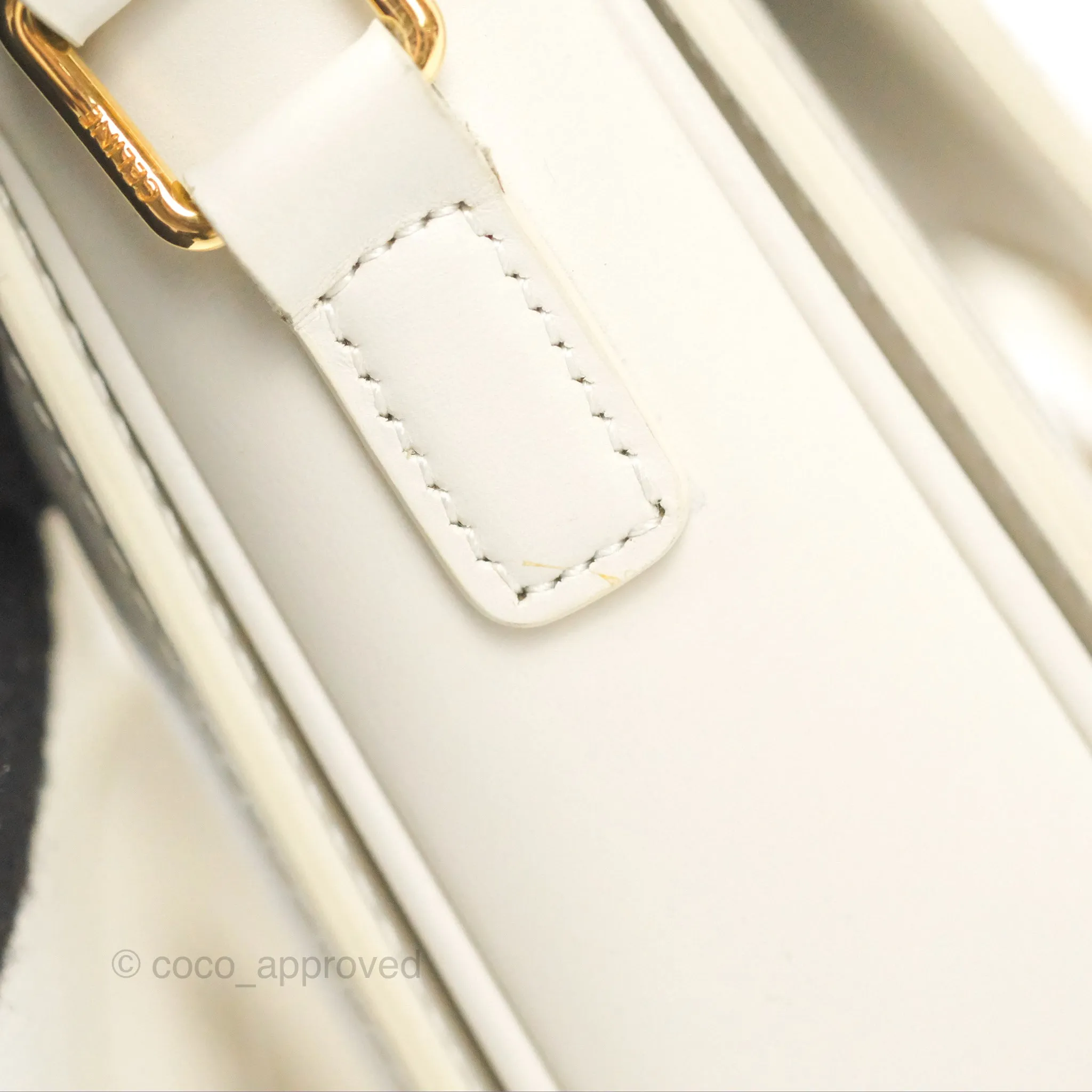 Celine Teen Triomphe Bag Shiny Calfskin White