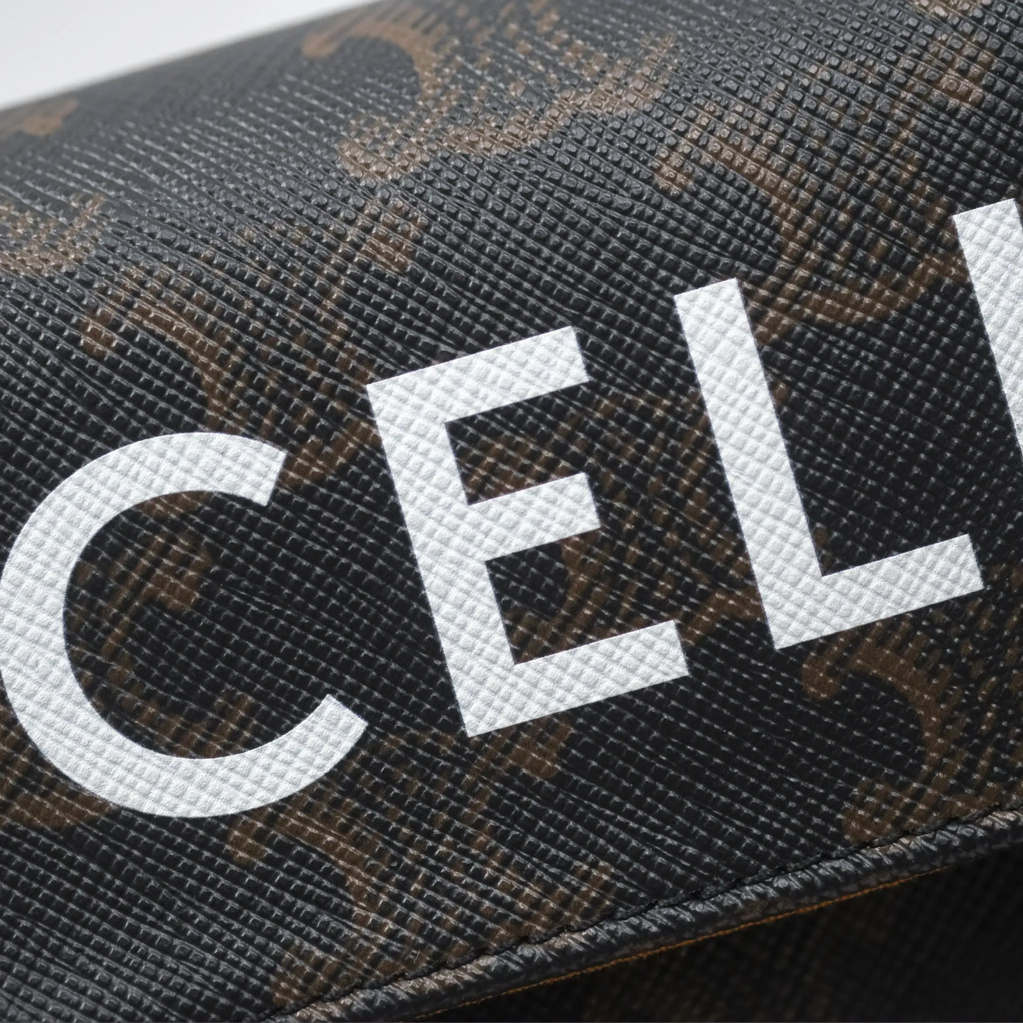 Celine Triangle Crossbody Bag Triomphe Canvas Tan