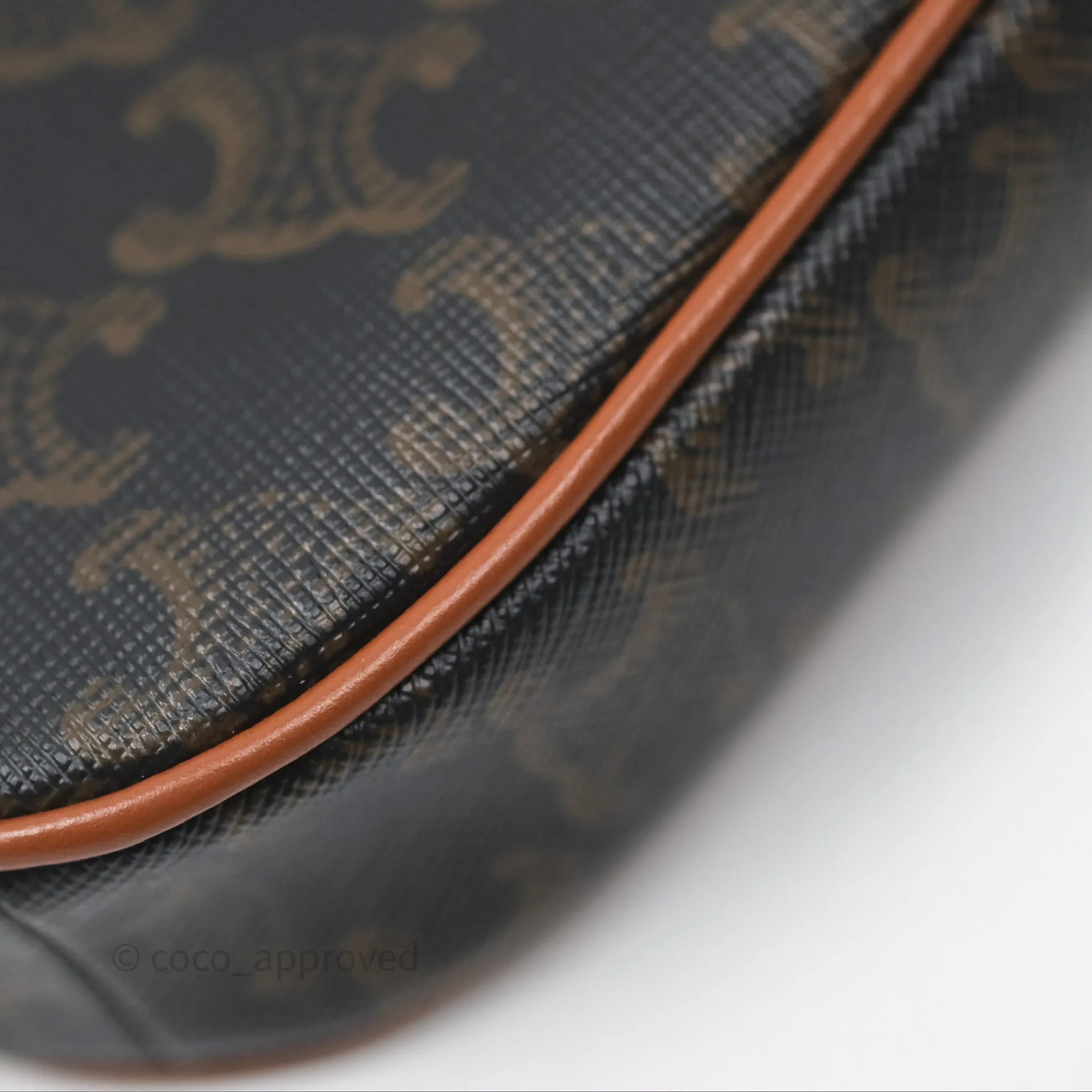 Celine Triangle Crossbody Bag Triomphe Canvas Tan