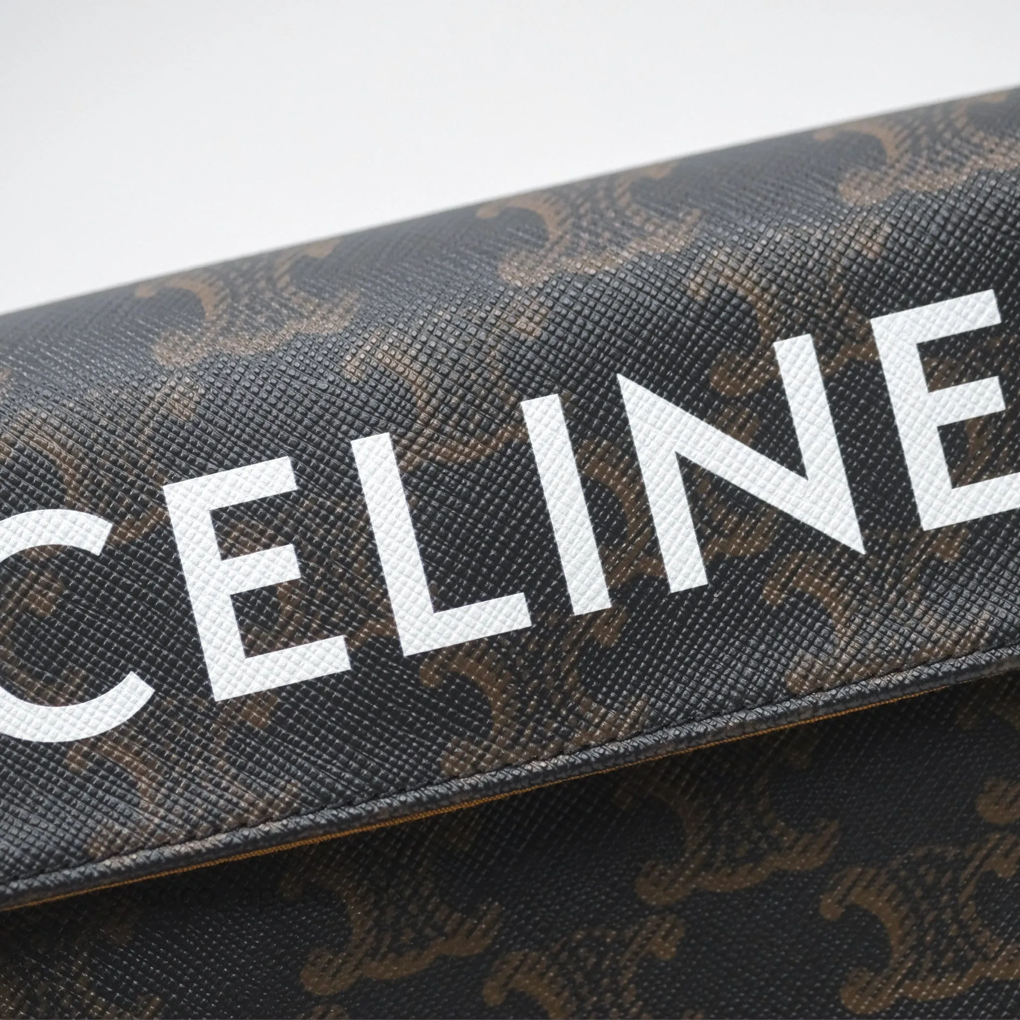 Celine Triangle Crossbody Bag Triomphe Canvas Tan