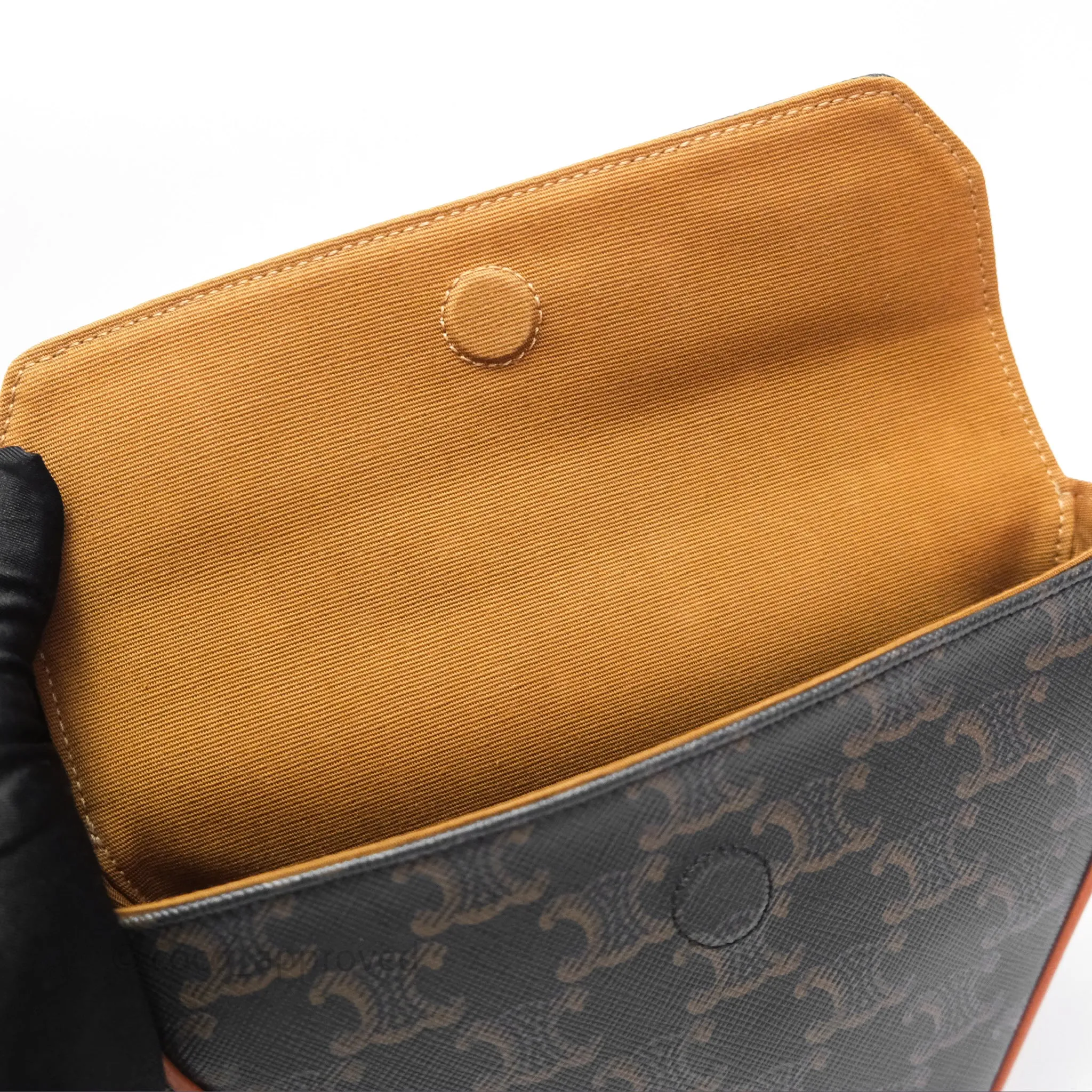 Celine Triangle Crossbody Bag Triomphe Canvas Tan