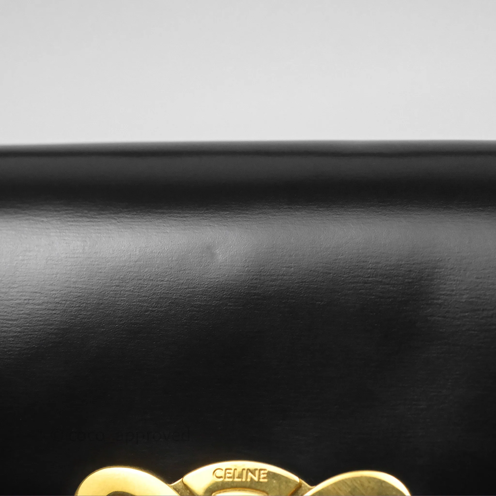 Celine Triomphe Shoulder Bag Black Calfskin