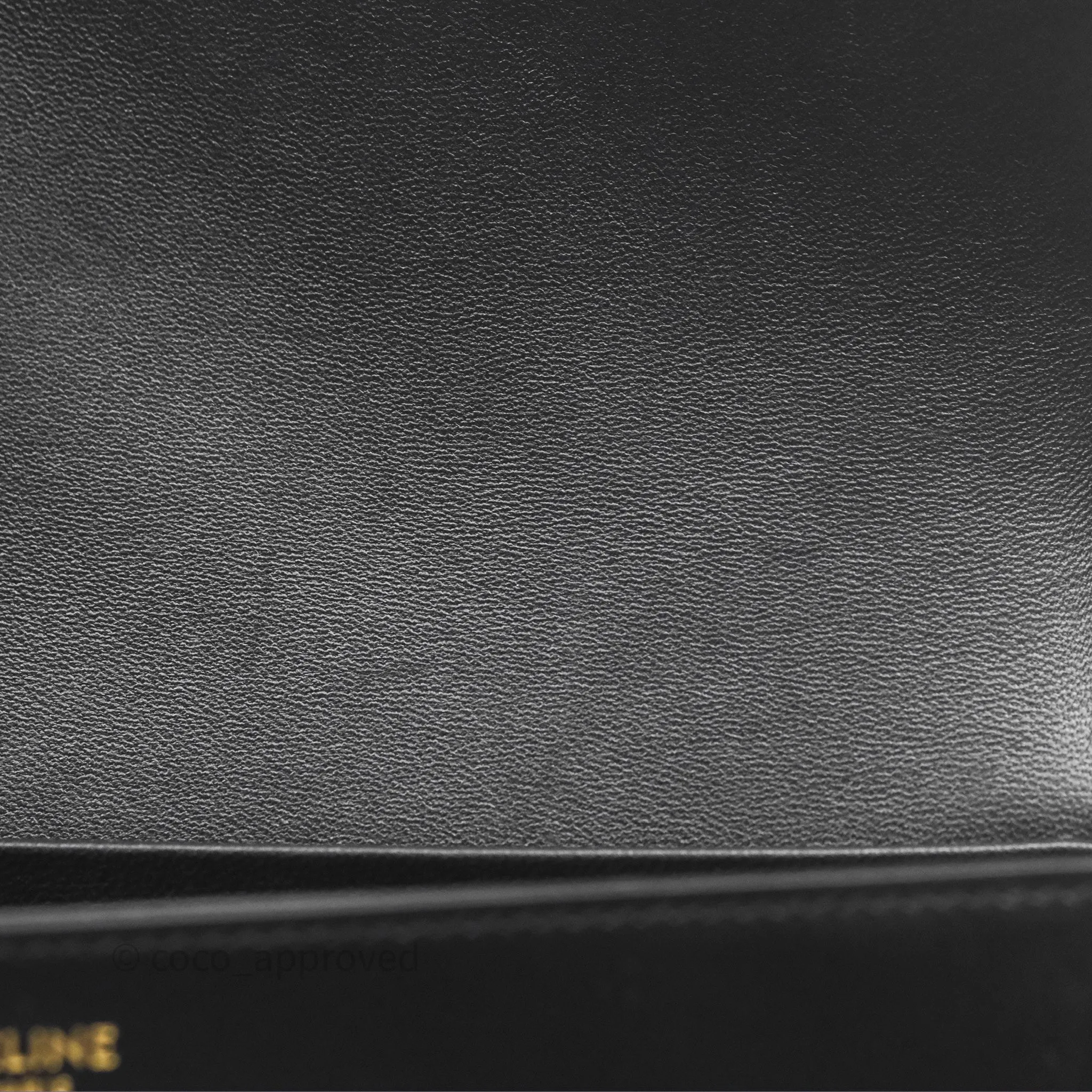 Celine Triomphe Shoulder Bag Black Calfskin