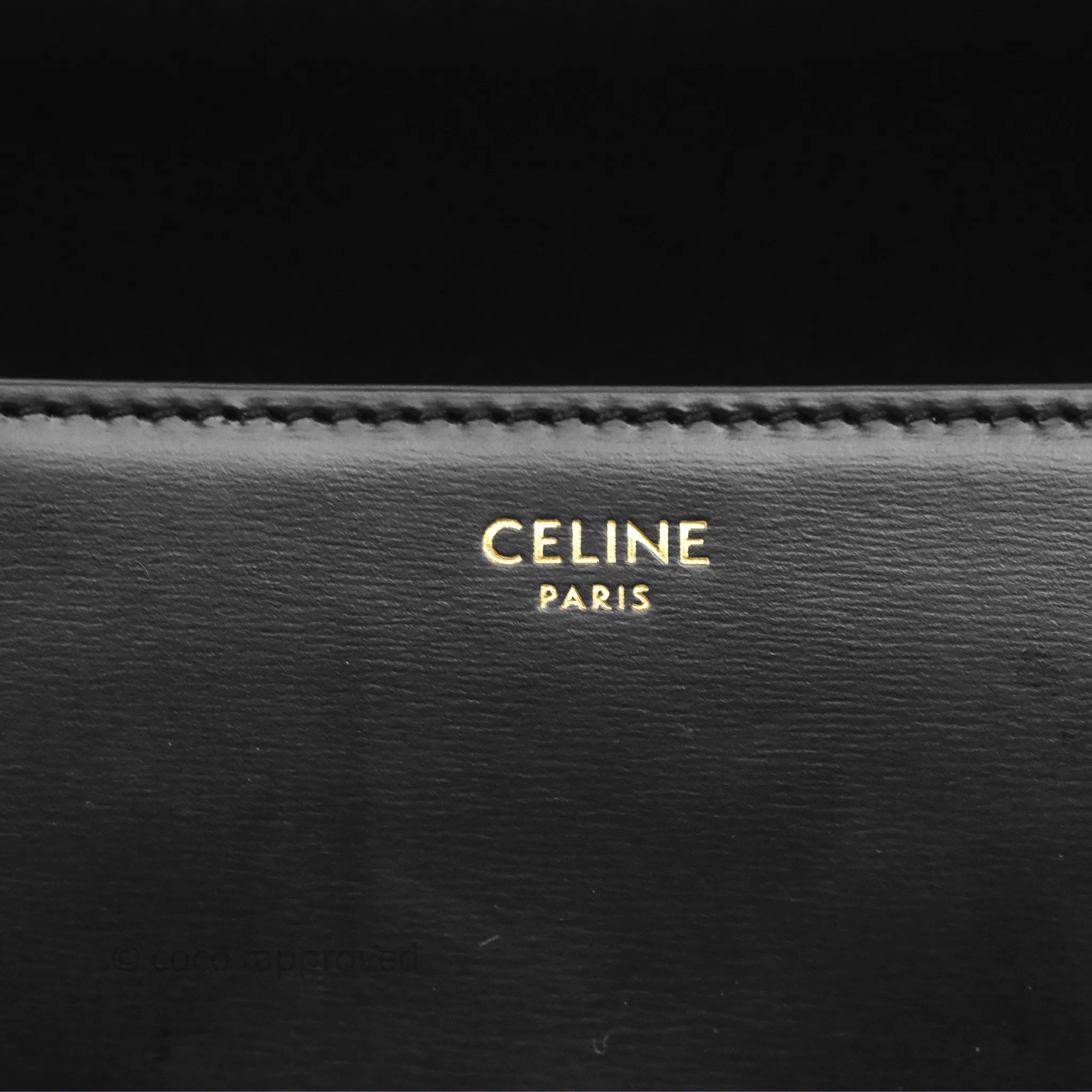Celine Triomphe Shoulder Bag Black Calfskin