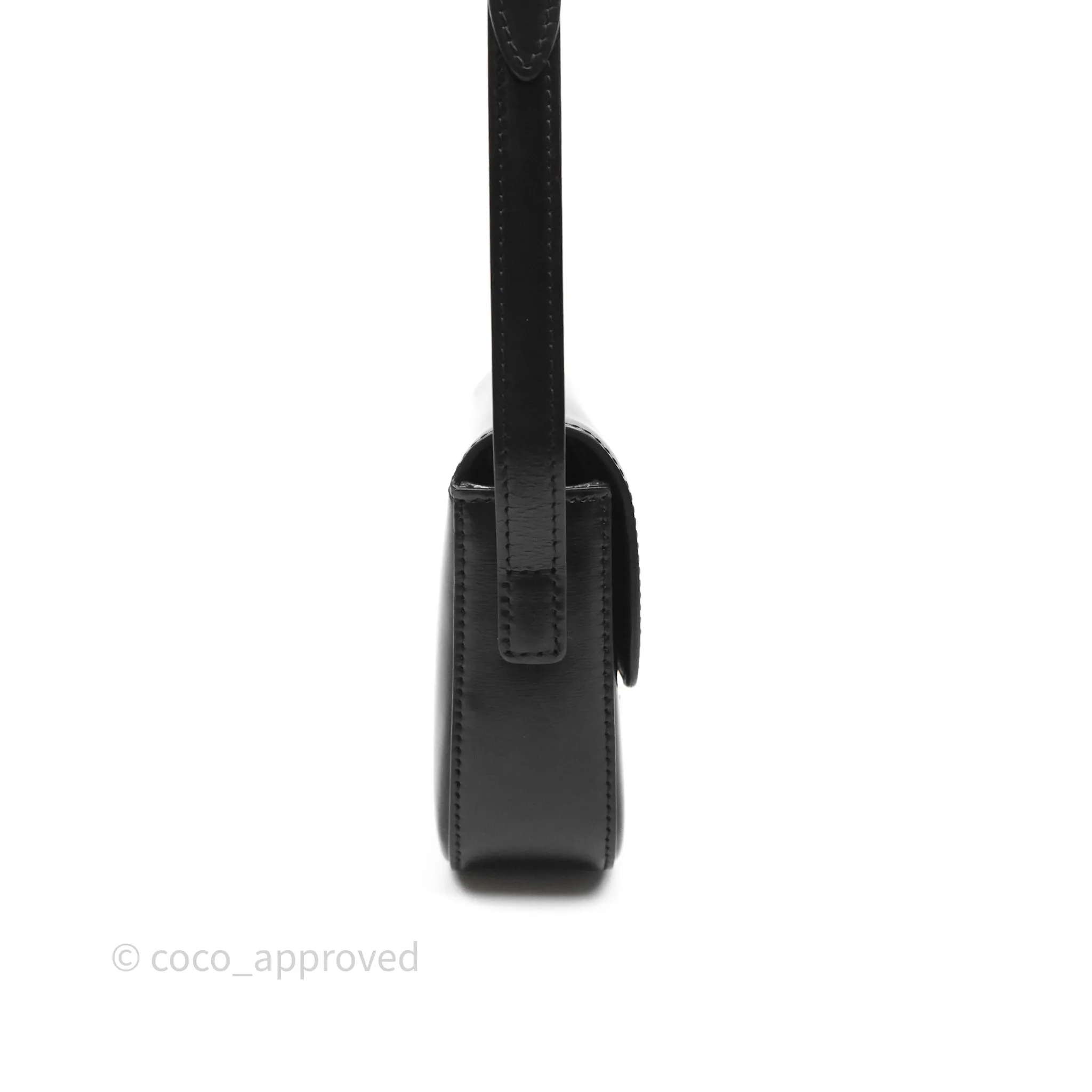 Celine Triomphe Shoulder Bag Black Calfskin