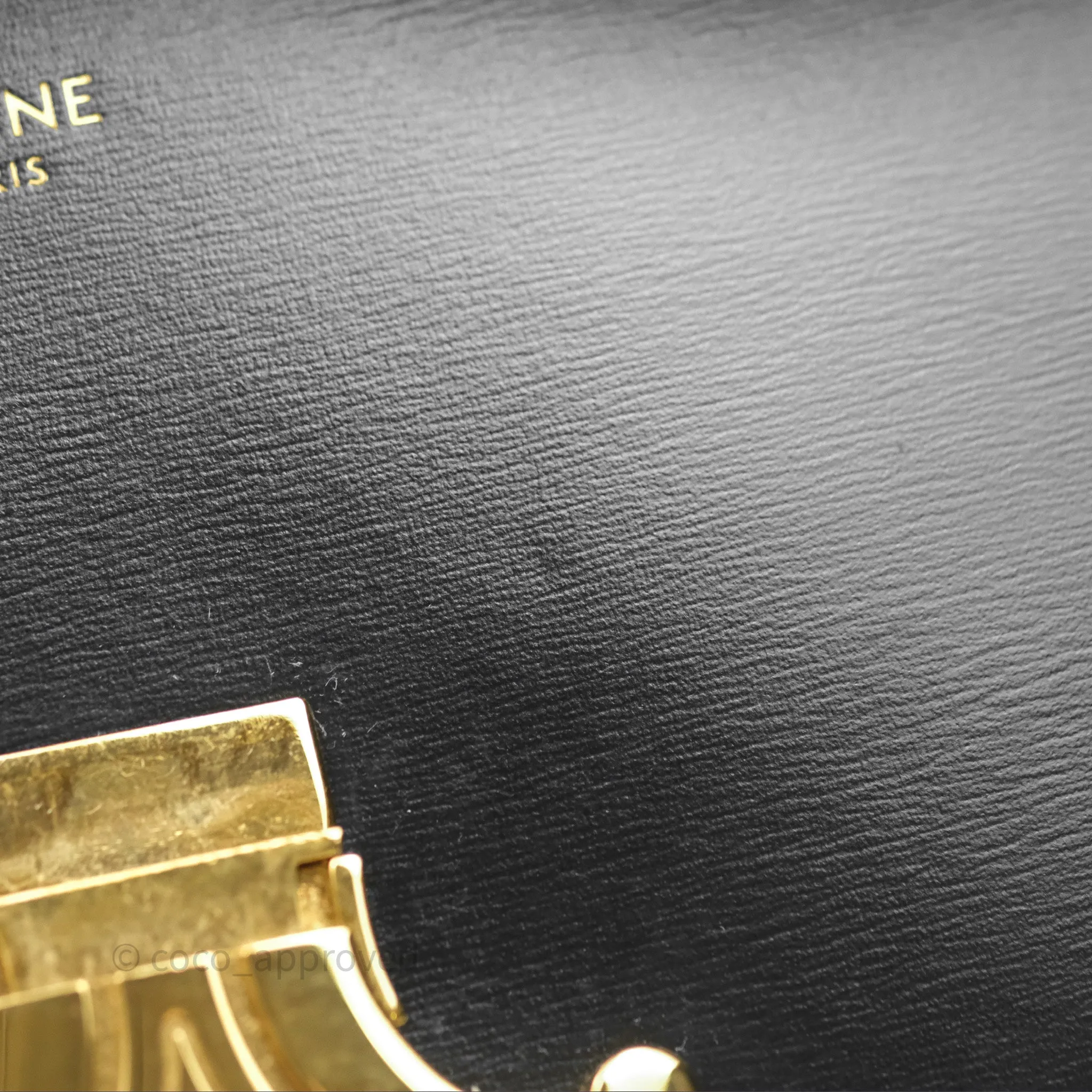Celine Triomphe Shoulder Bag Black Calfskin