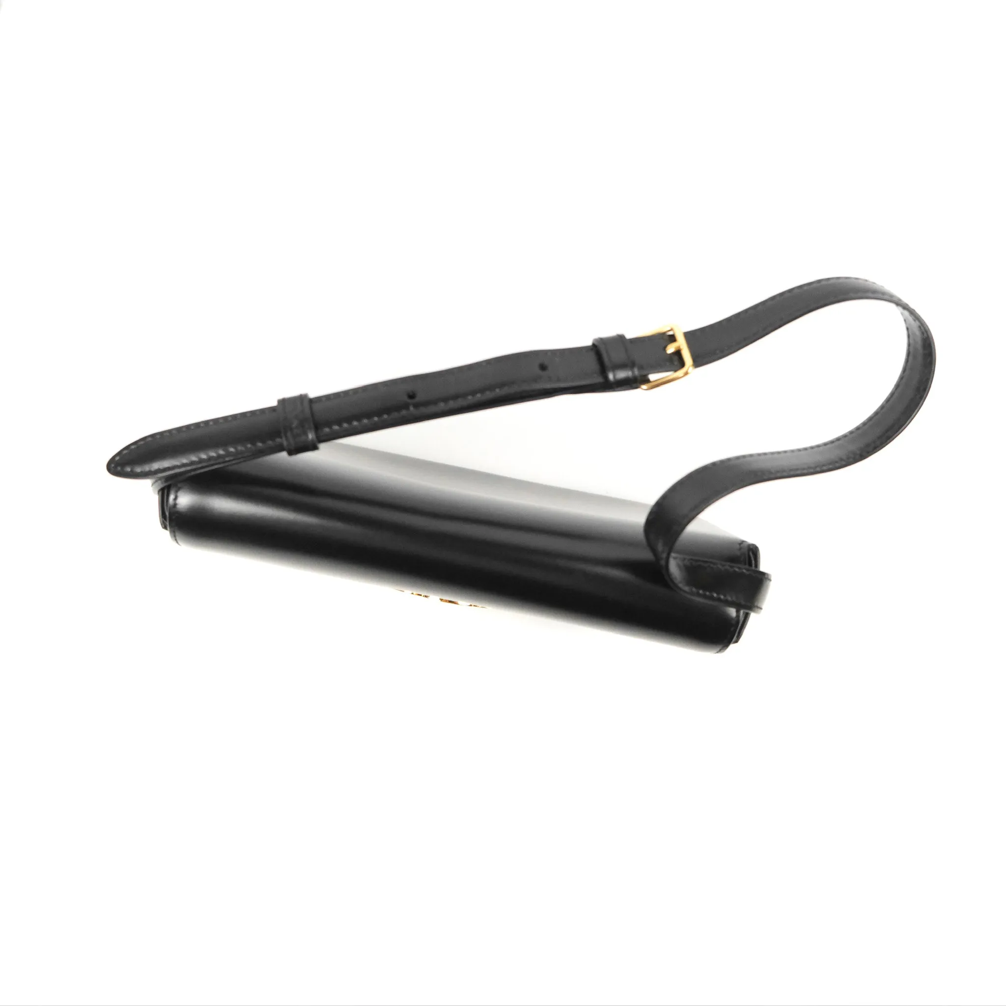 Celine Triomphe Shoulder Bag Black Calfskin