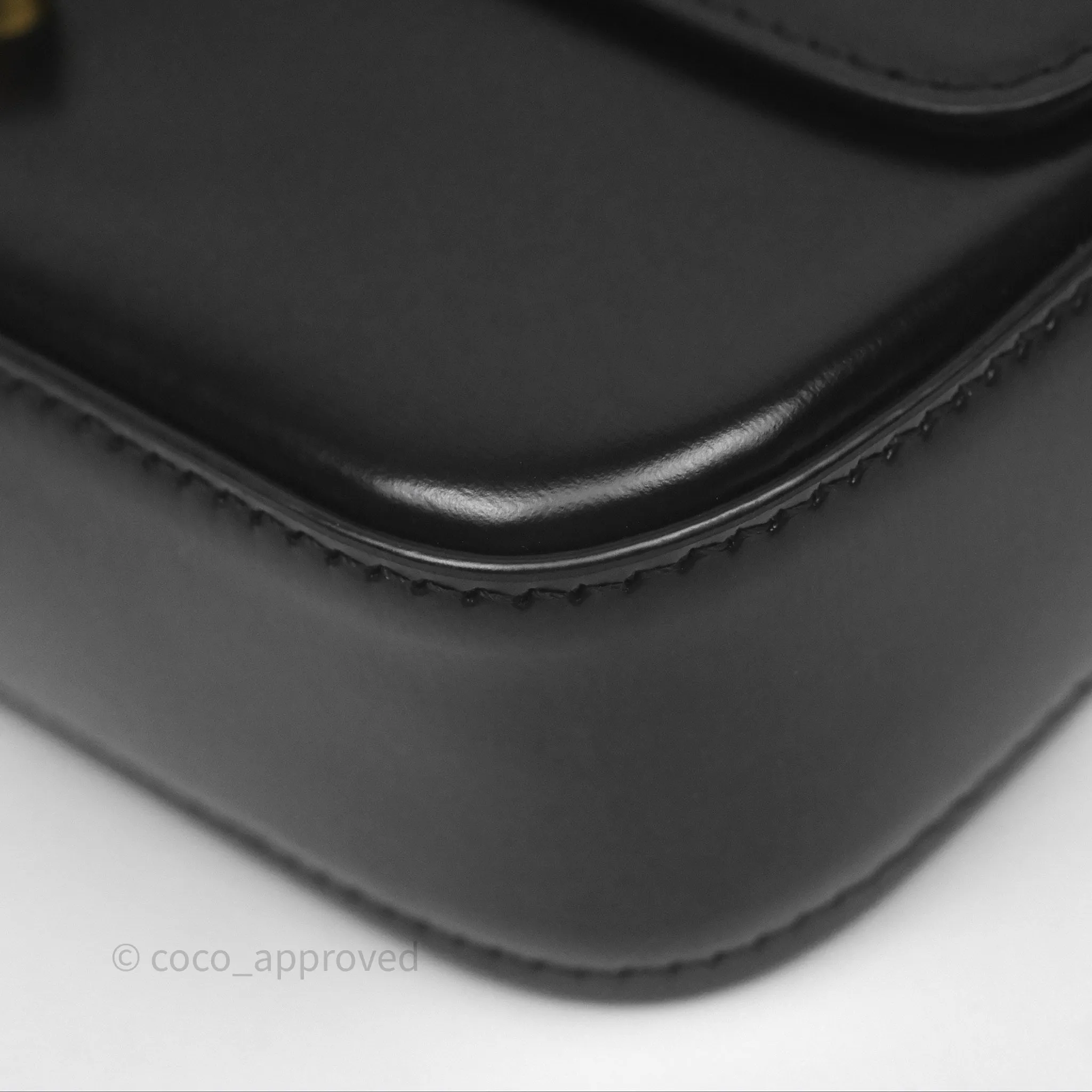 Celine Triomphe Shoulder Bag Black Calfskin