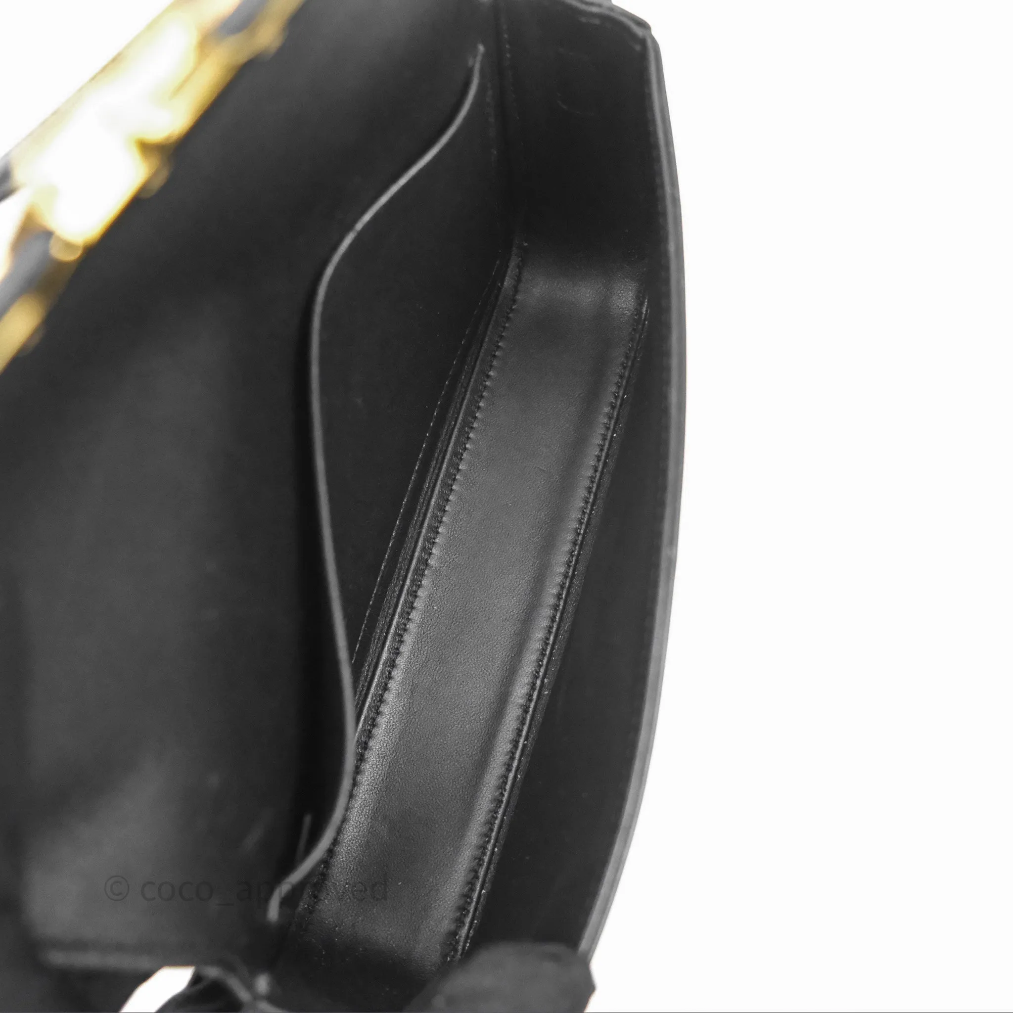 Celine Triomphe Shoulder Bag Black Calfskin