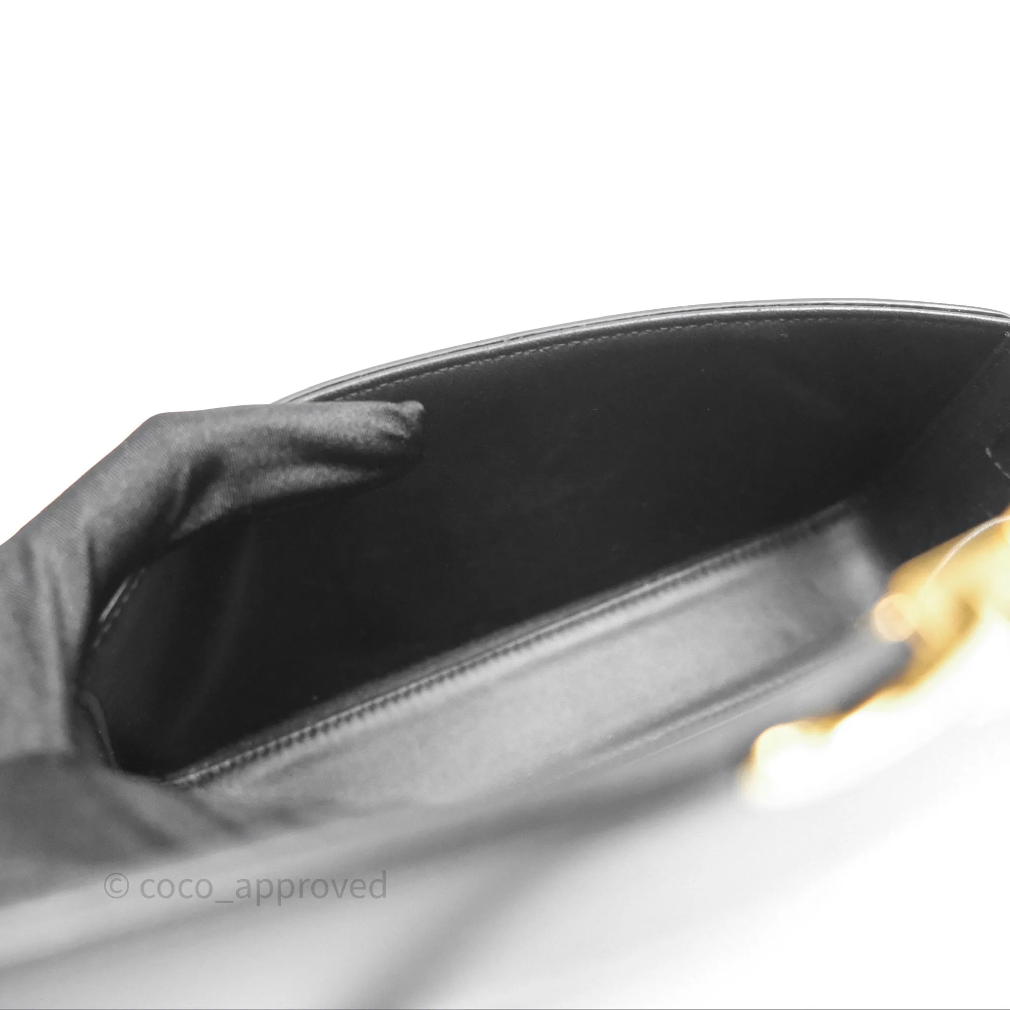 Celine Triomphe Shoulder Bag Black Calfskin