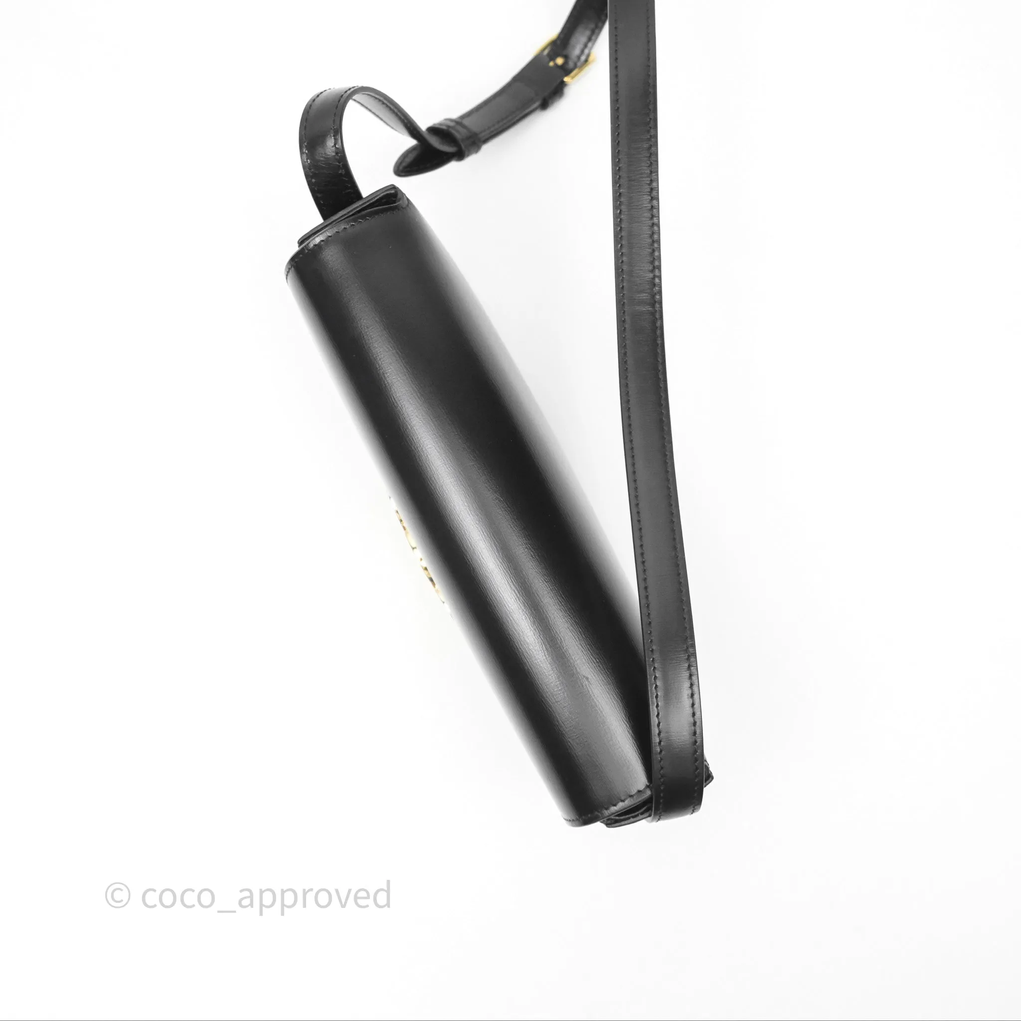 Celine Triomphe Shoulder Bag Black Calfskin